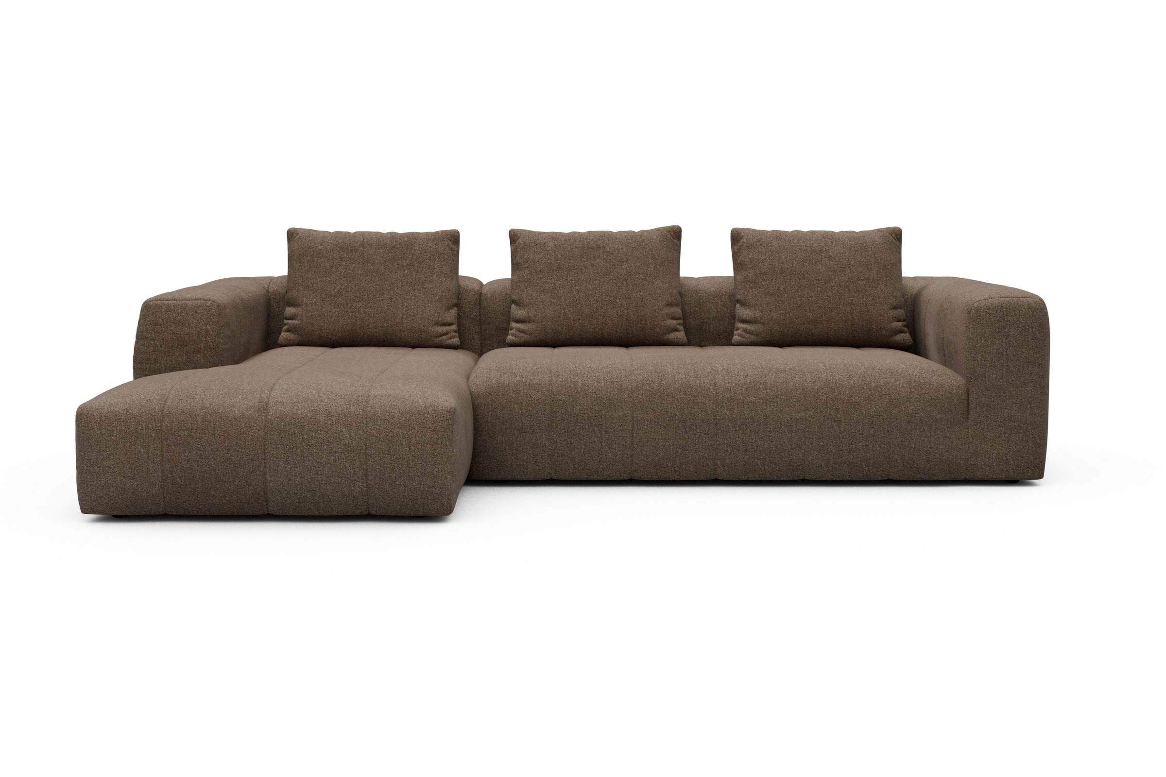 Hugo 2,5-Sitzer Armlehne rechts mit Chaiselongue Aivi-Khaki-Brown moebelfaktor