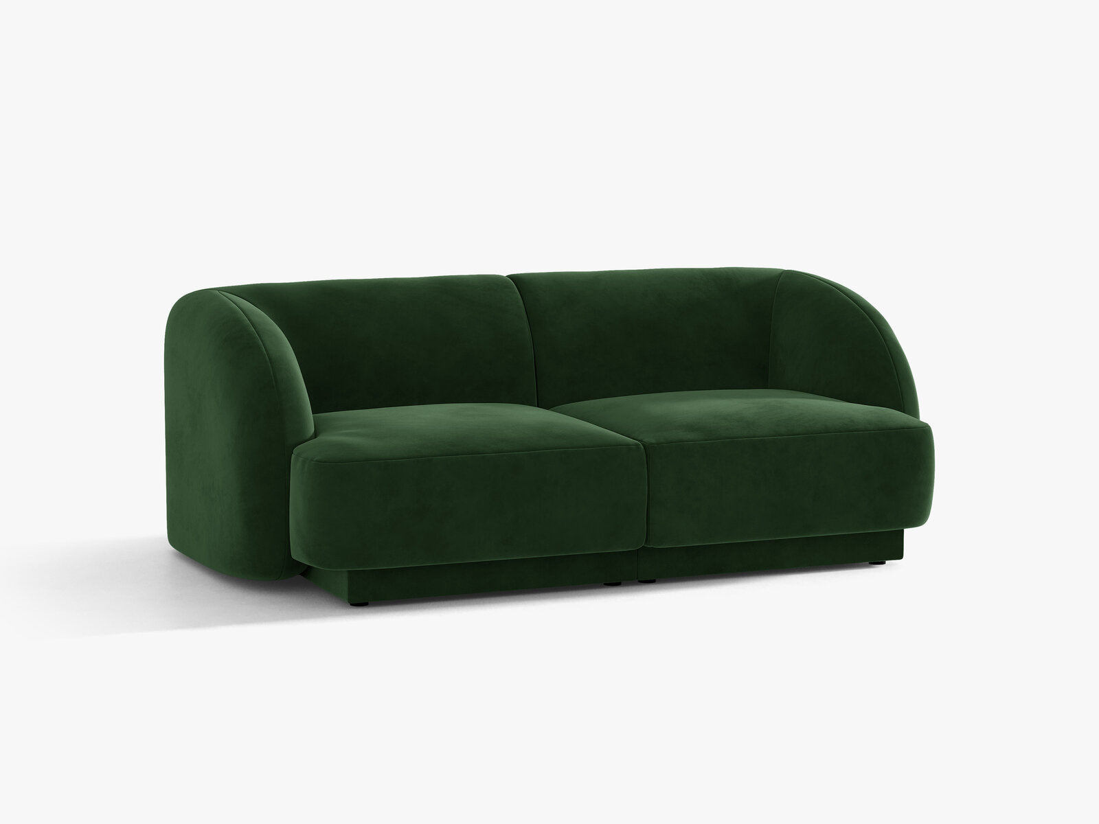 Micadoni Sofa Miley 2-Sitzer Samt Venus Flaschengrün