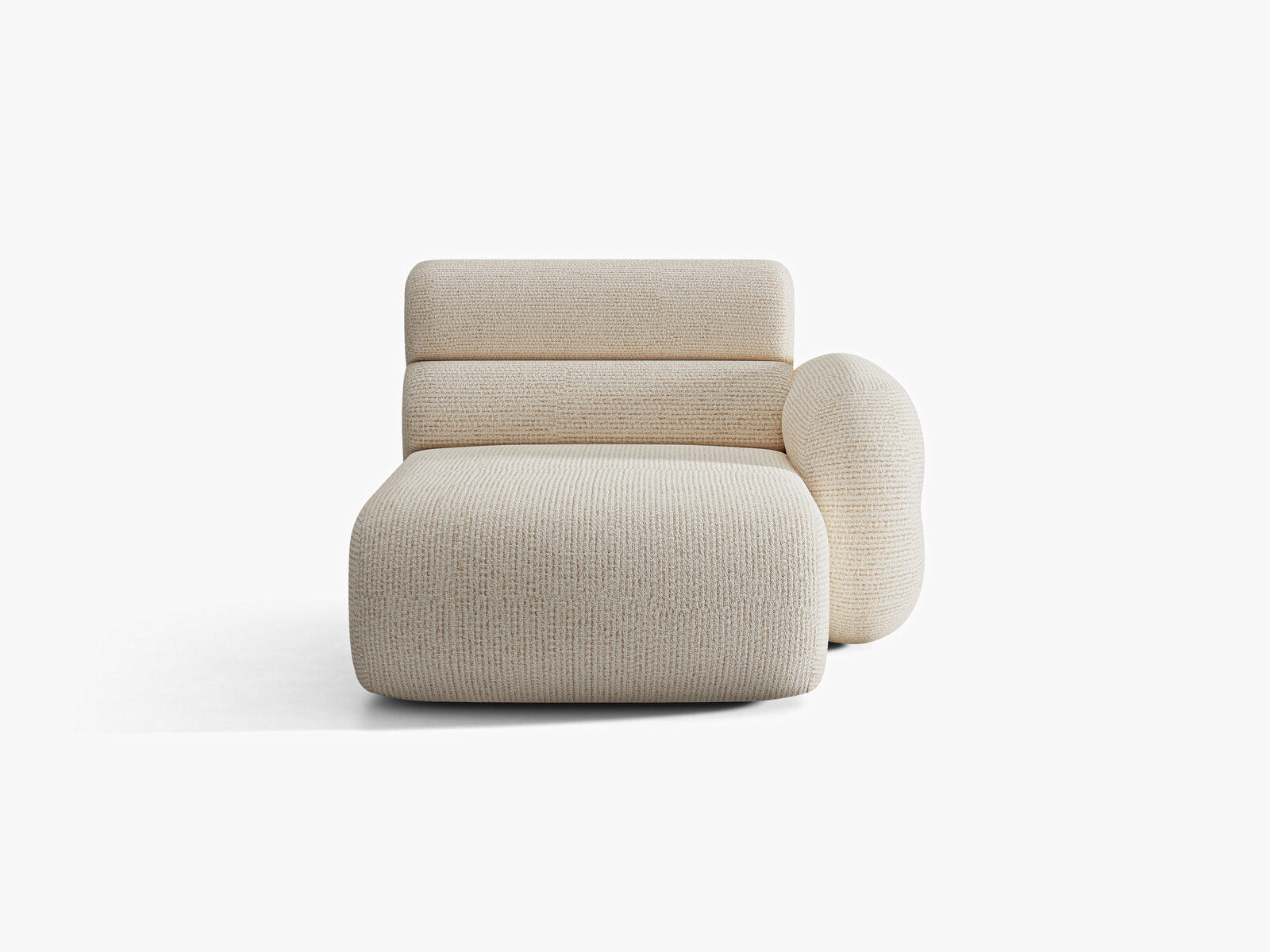 Micadoni Neo Chaiselongue Rechts Chenille Silencio Helles Beige