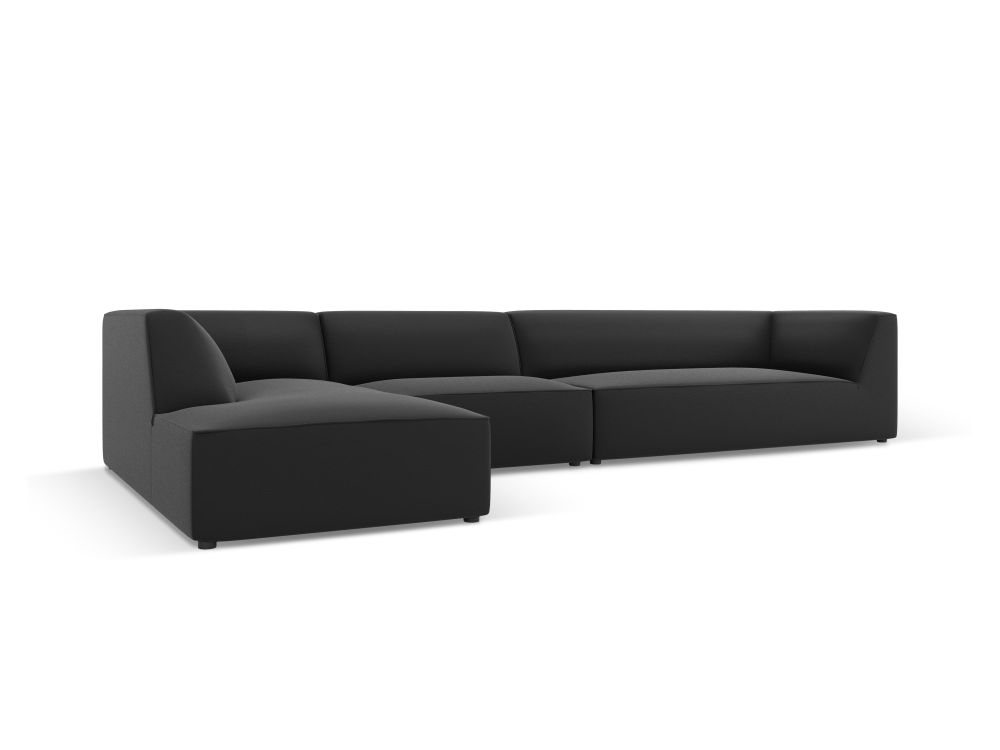 Cosmopolitan Design Ecksofa Siena 5-Sitzer Kunstleder Pacifico Schwarz Links