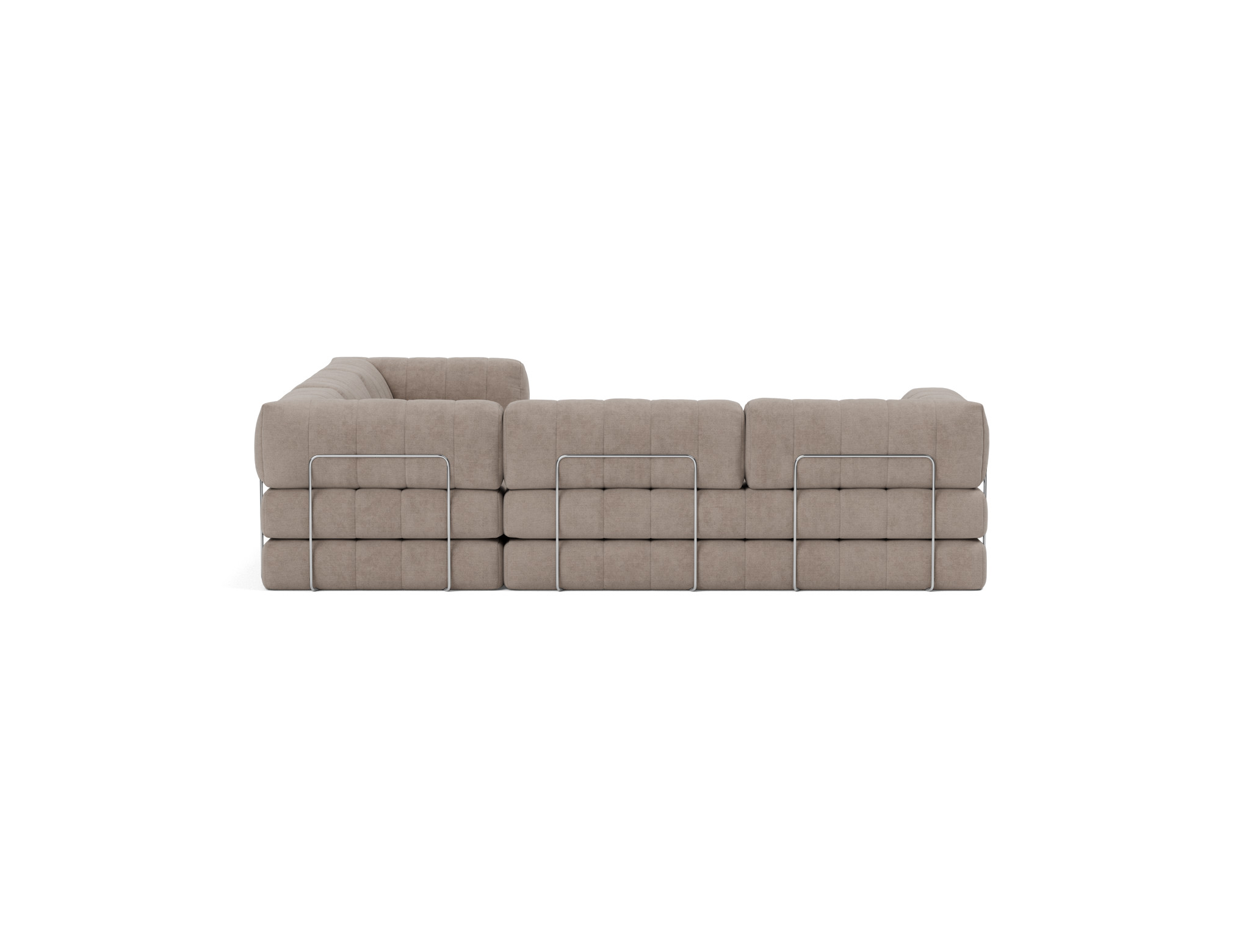 Eck-Schlafsofa CozyPad mit Armlehnen Kord Cordufine 318-Beige