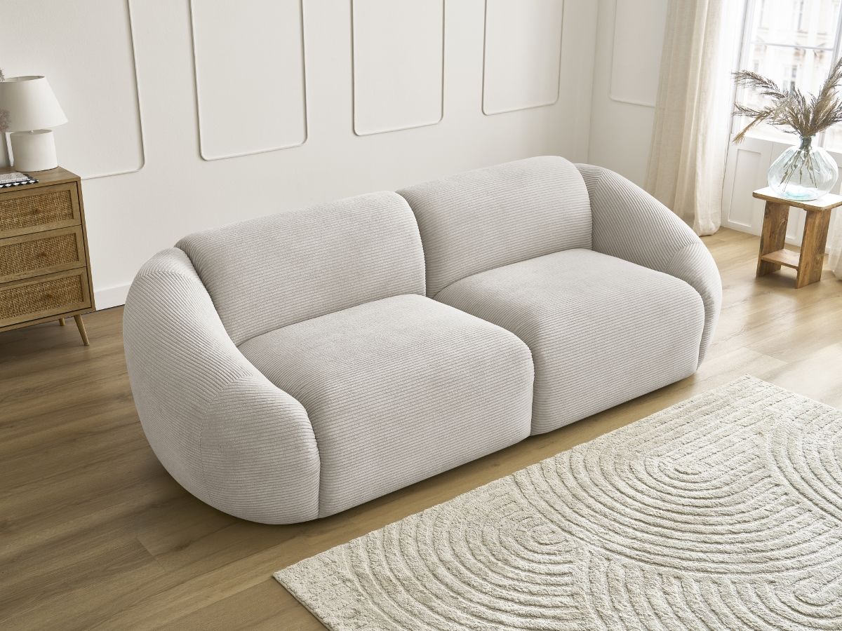 Bobochic Tina Sofa 3-Sitzer Cordsamt Beige