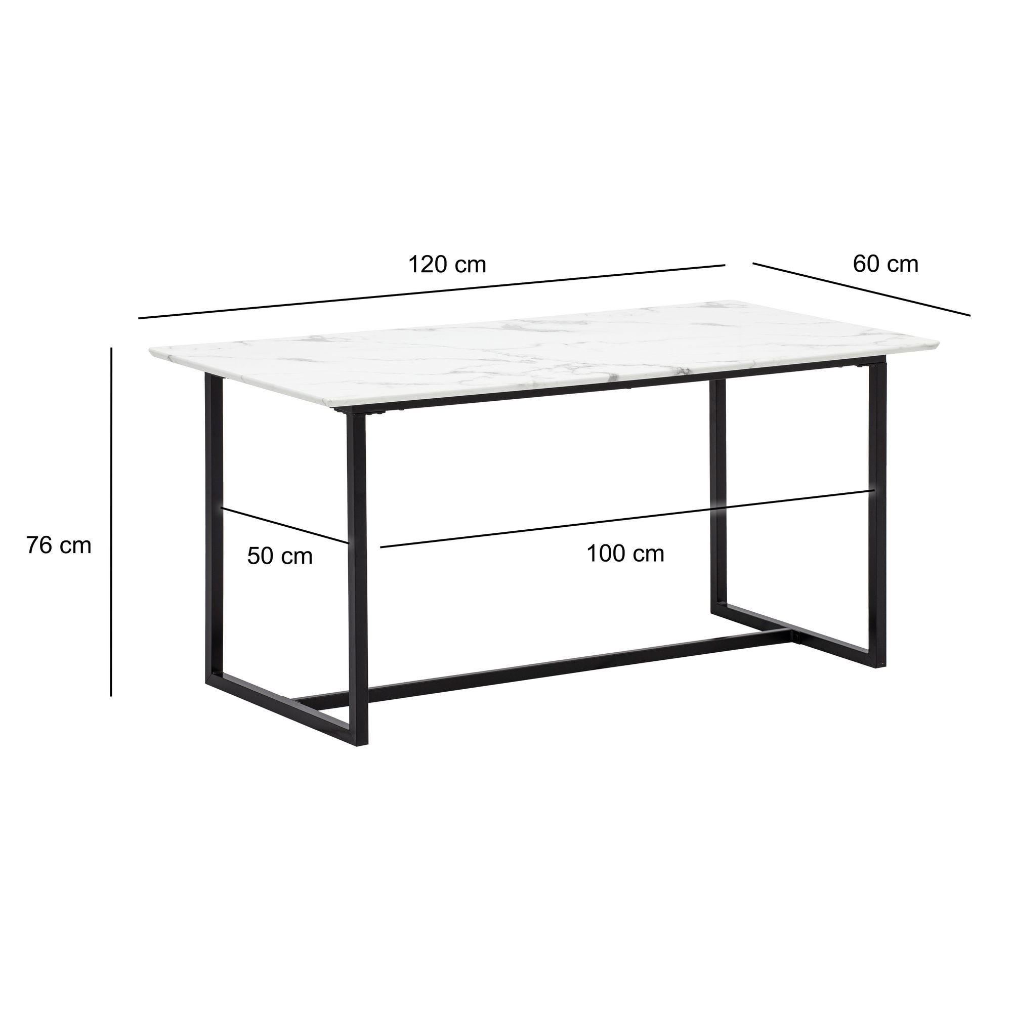 Esstisch Geithus Marmoroptik Weiß 120 × 60 × 76 cm