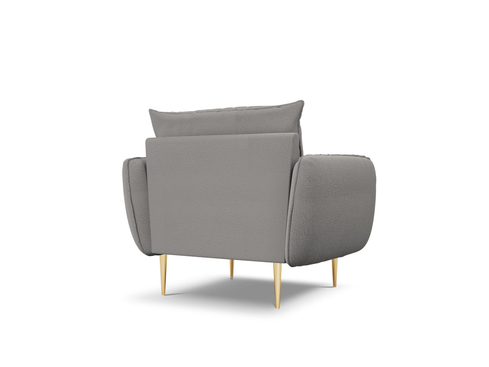 Cosmopolitan Design Sessel Vienna Boucle Ascot Grau Beine Gold