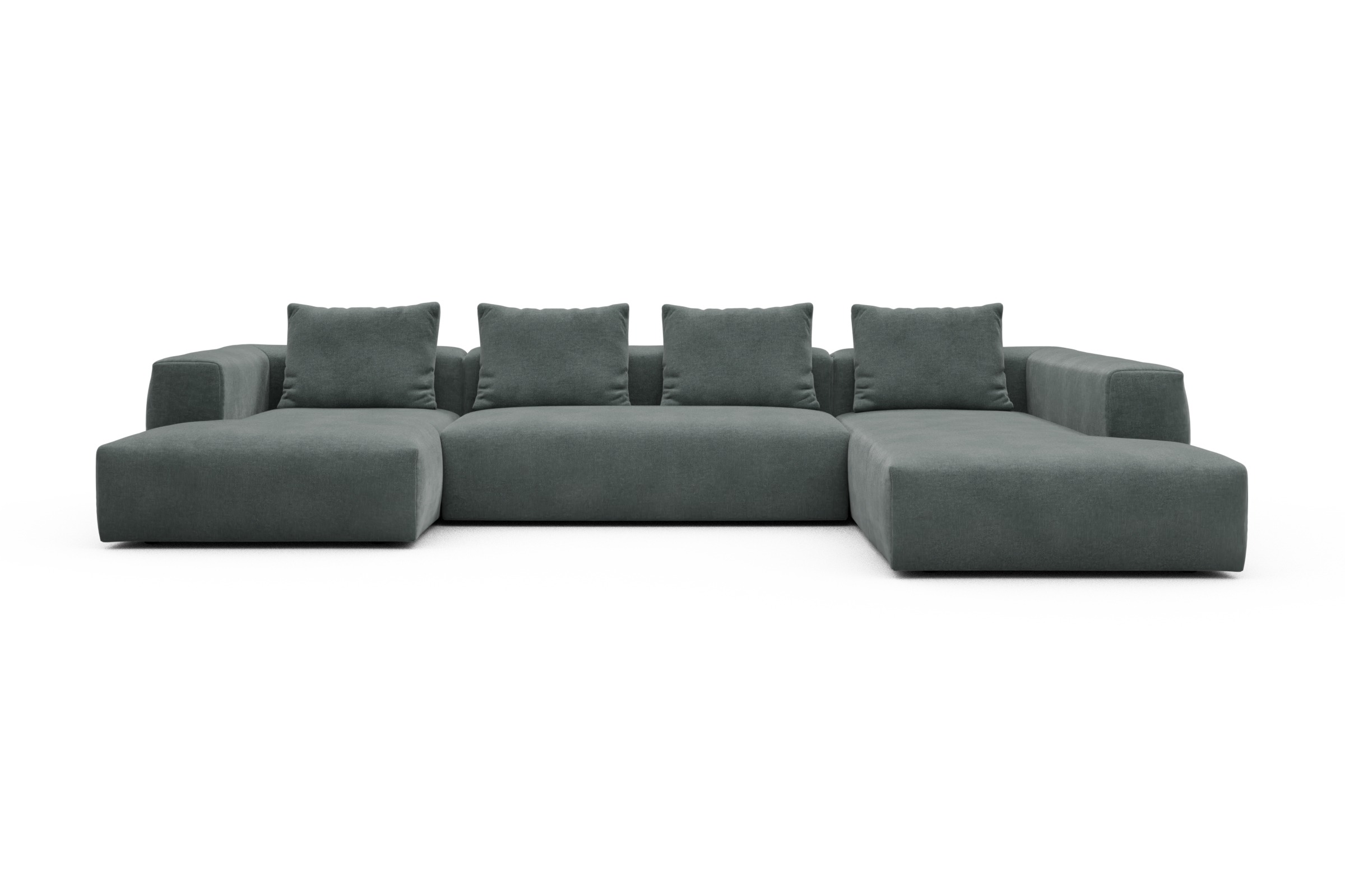 Skandi Home Wohnlandschaft Fred Relax-Ecke rechts mit 2-Sitzer und Chaiselongue links Smooth-Silver-Grey moebelfaktor