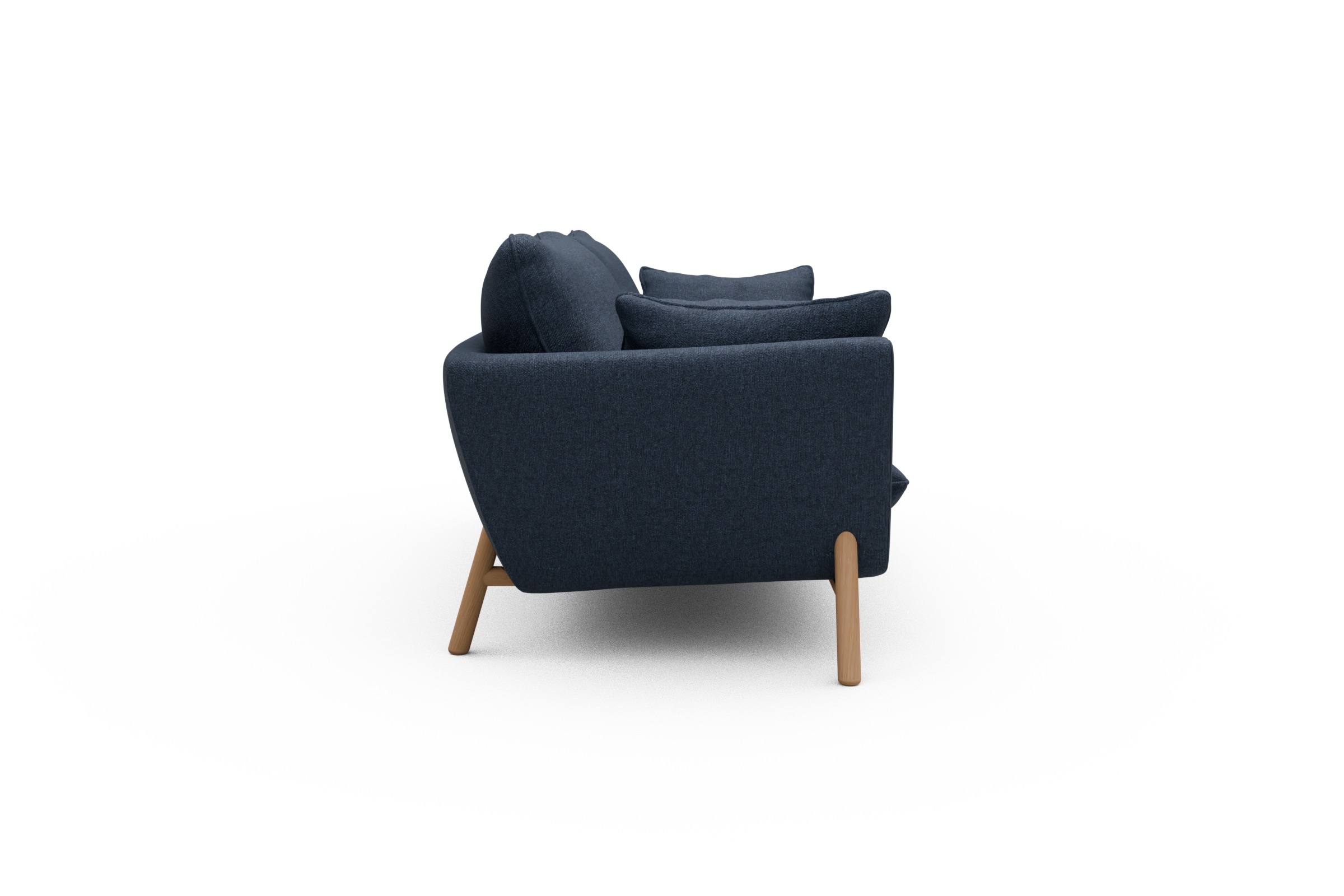 Sofa Emil 3-Sitzer Beinfarbe Eiche Natur Sama-Deep-Blue