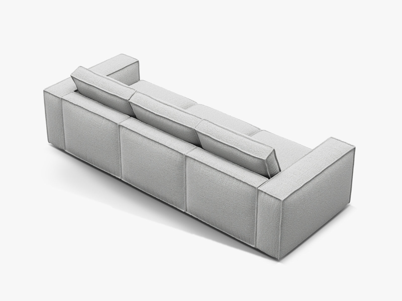 Micadoni modulares Sofa Pola 4-Sitzer Strukturierter Stoff Babel Hellgrau