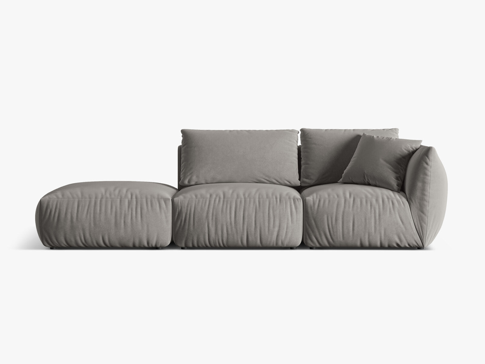 Micadoni Modulares Sofa Chris 3-Sitzer Links Samt Grau