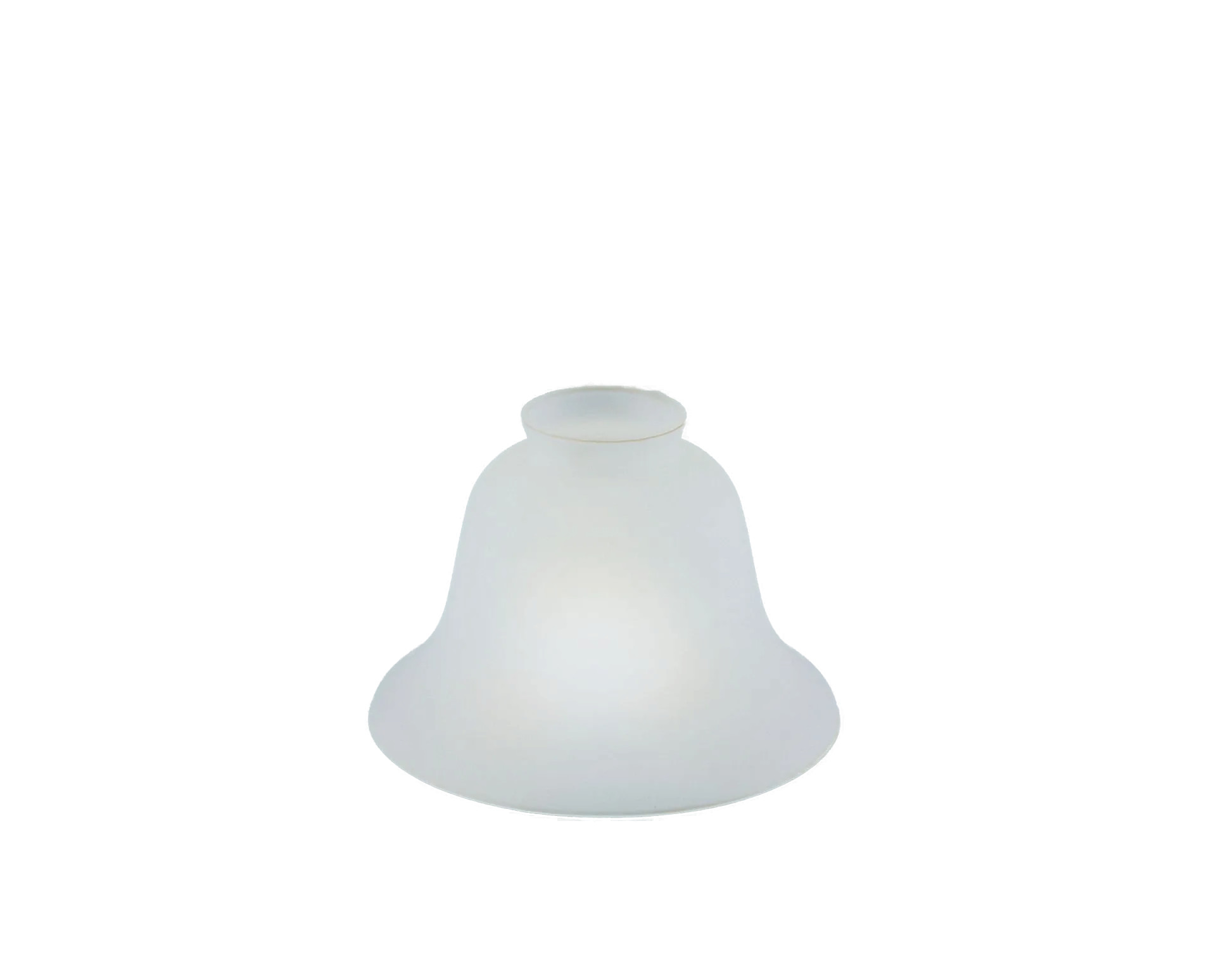 Berliner Messinglampen Glasschirm Nr. 40 Glockenform, Kristallglas matt