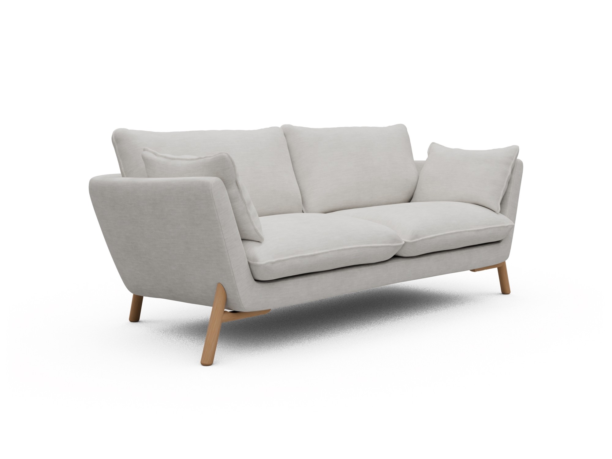 Skandi Home Sofa Emil 2-Sitzer Beinfarbe Eiche Natur Vivus-Dusty-Off-White moebelfaktor