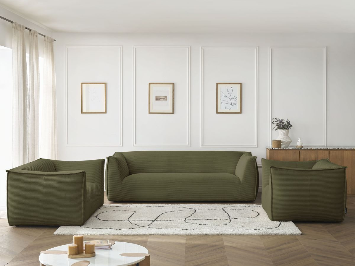 Bobochic Giorgia Sofa 5-Sitzer 534 × 100 cm Cordsamt Grün