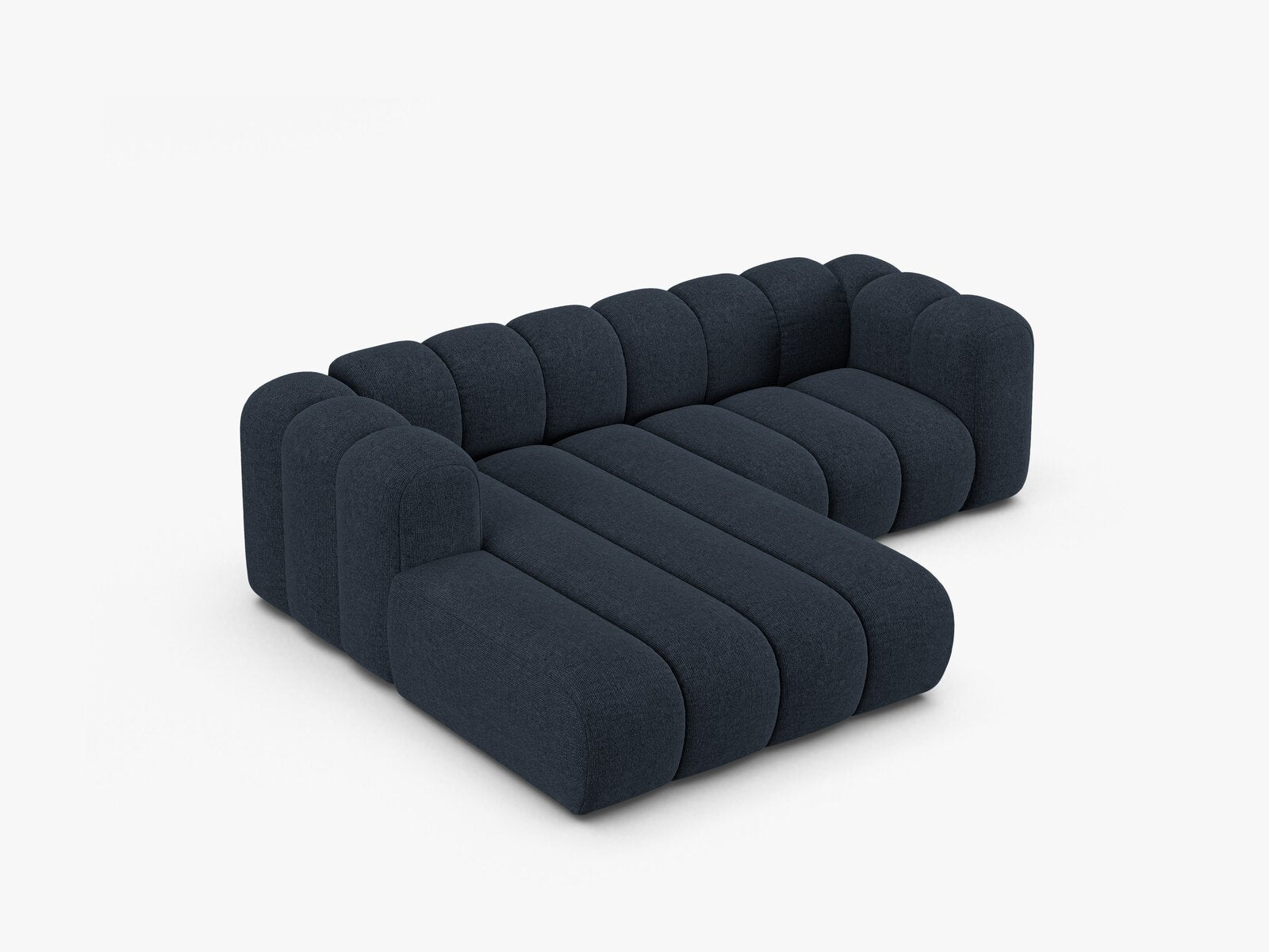 Micadoni Modulares Ecksofa Lupine 3-Sitzer Links Chenille Eden Marineblau