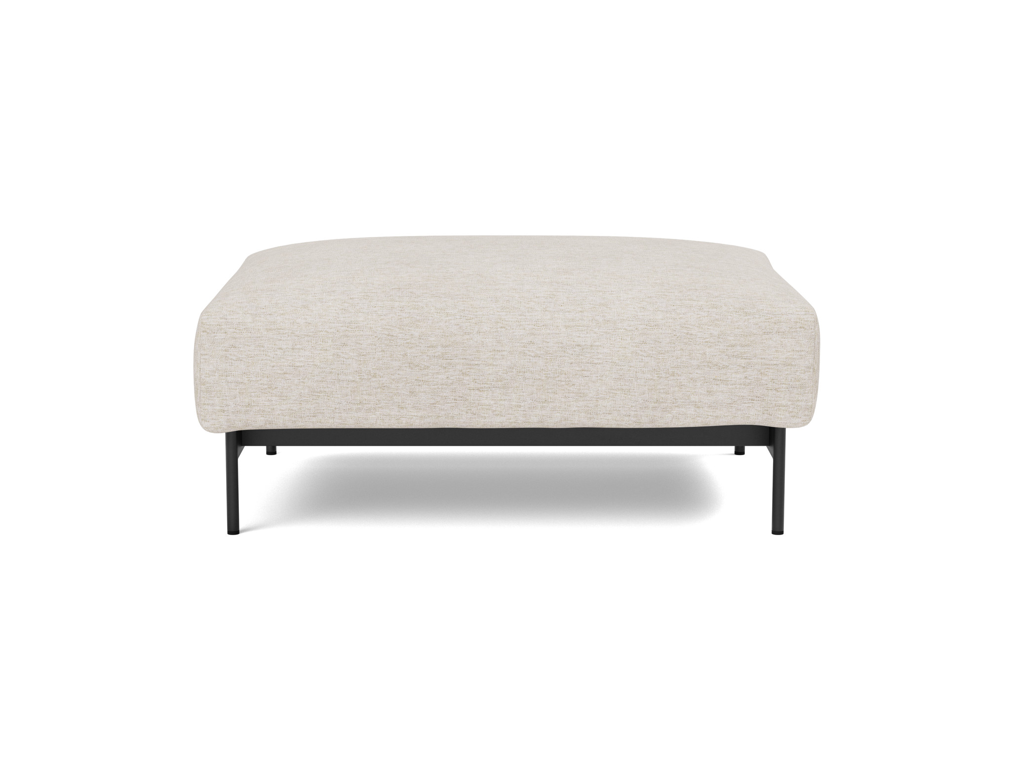 Hocker Malloy Chenille Yuveno 470-Natural Beine Schwarzes Metall