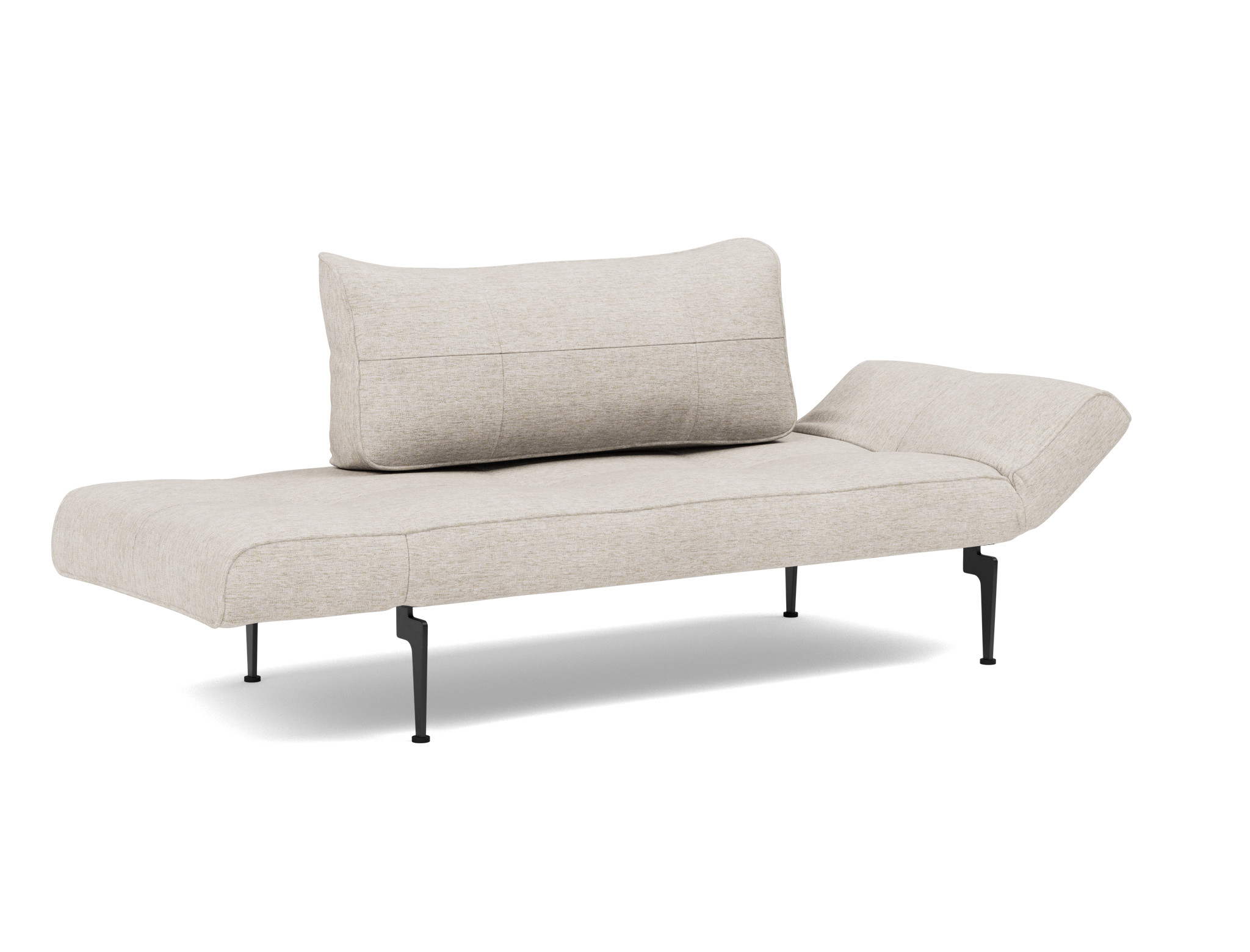 Tagesbett Zeal Chenille Yuveno 470-Natural Beine Laser schwarz