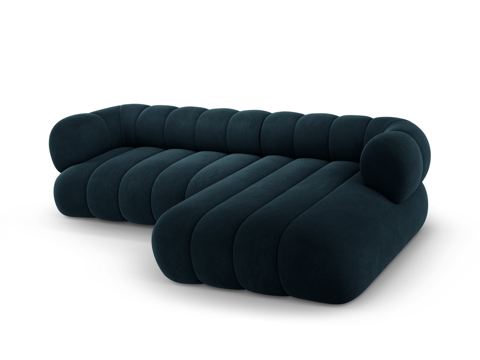 Cosmopolitan Design Ecksofa Koge 5-Sitzer Samt Vogue Tiefes Petrol Rechts
