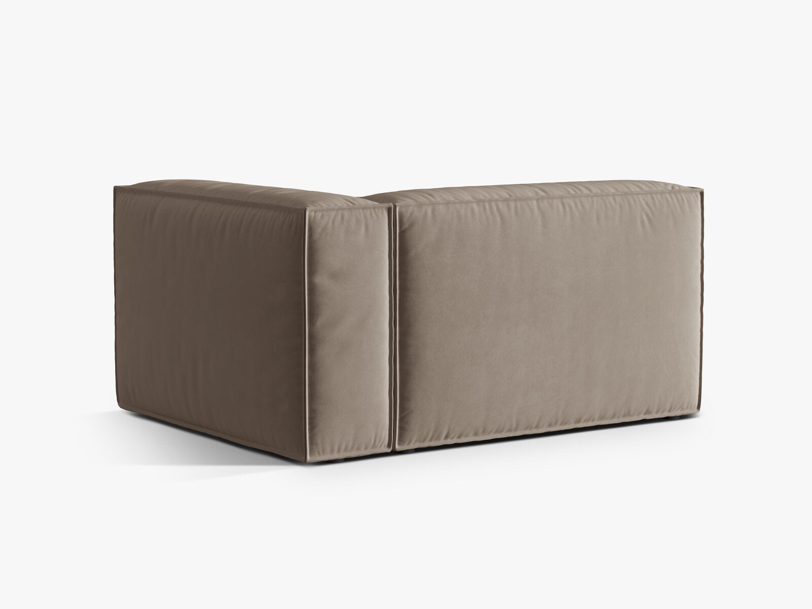 Micadoni Eckmodul Nuria 2-Sitzer Samt Paris Warmes Grau Rechts