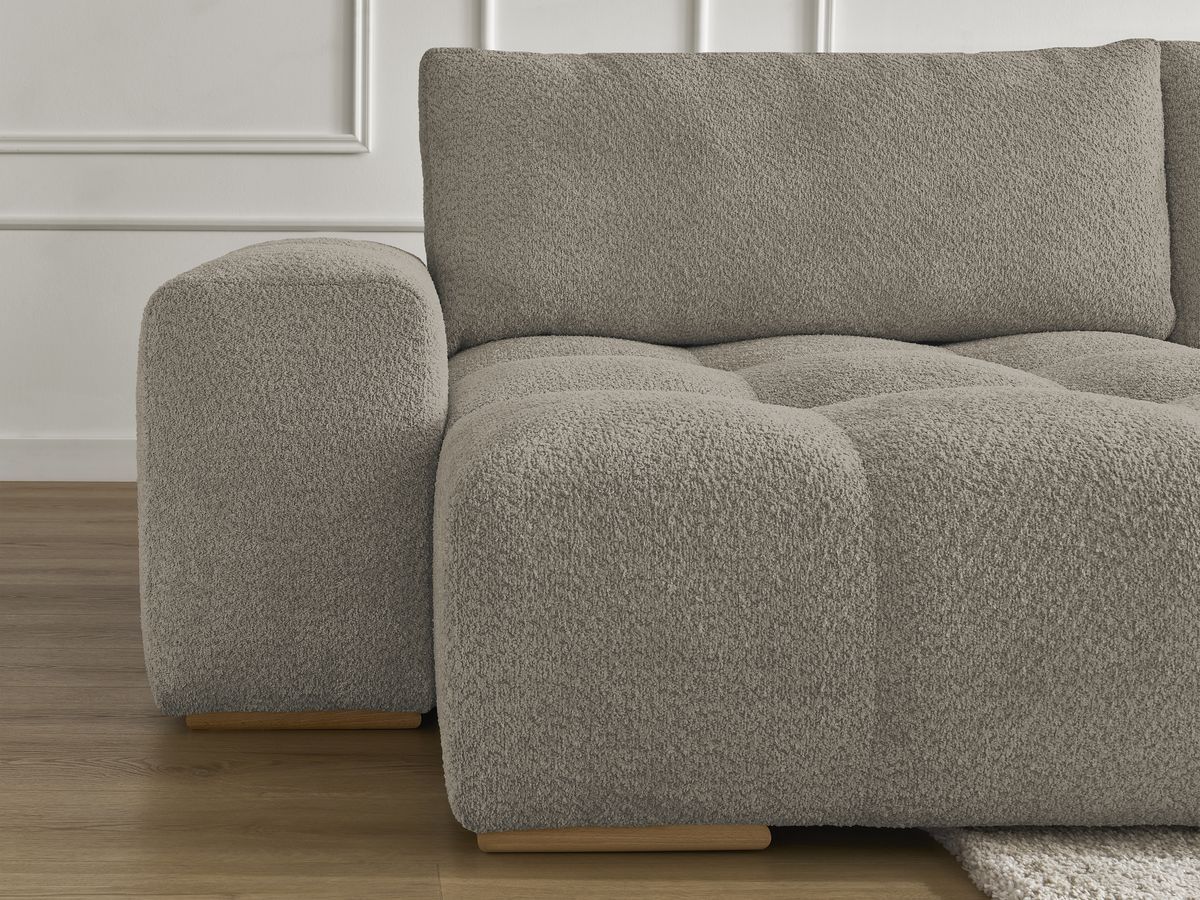 Bobochic Anakin Wohnlandschaft, 3 Kissen Bouclé-Stoff Taupe