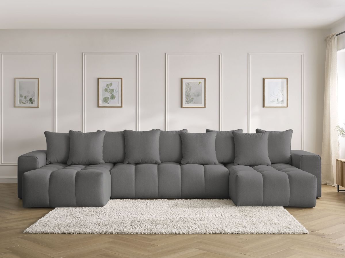 Bobochic Mont-blanc Wohnlandschaft Melange-Stoff Dunkelgrau