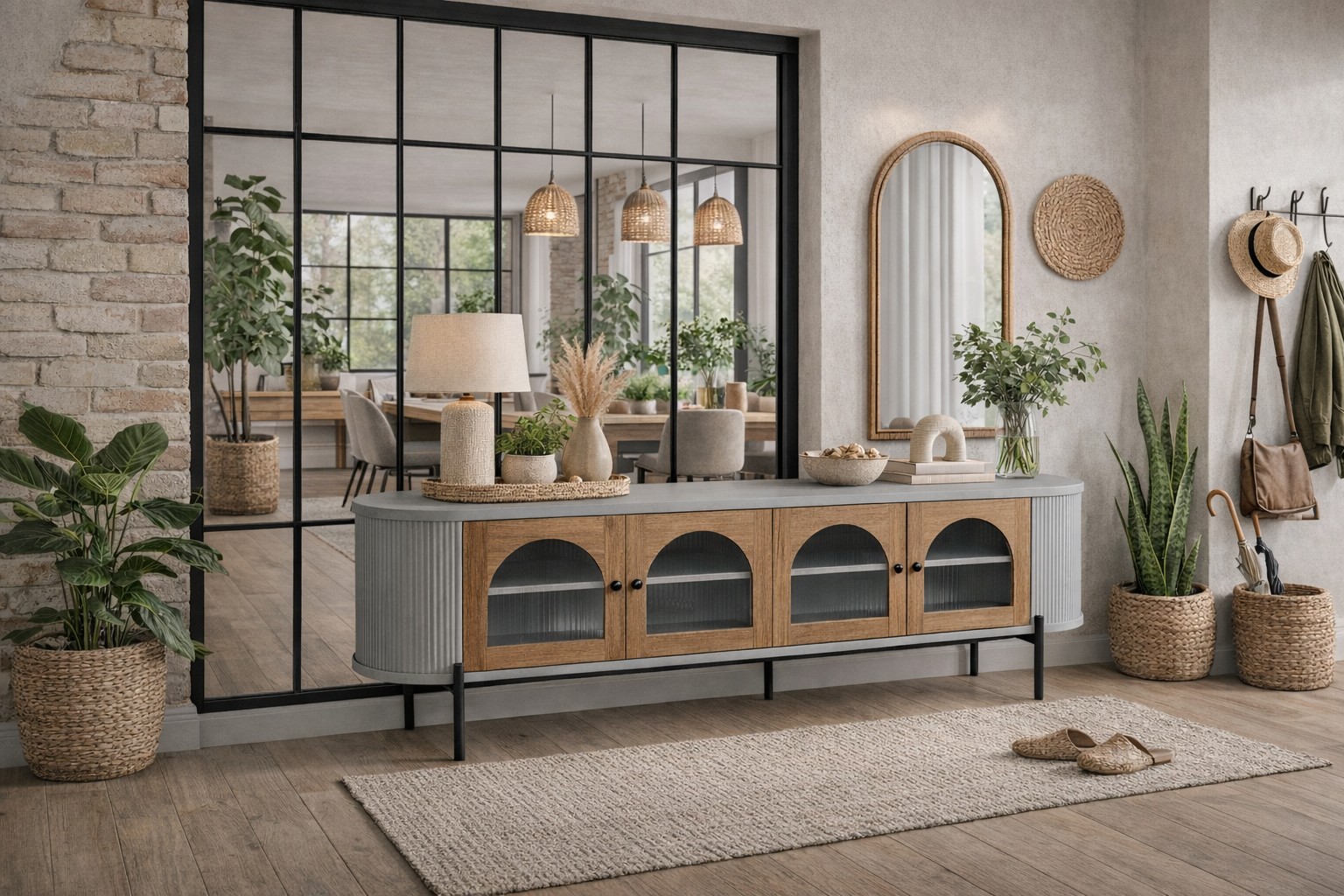 Livin Hill TV-Kommode Stilig 200 × 40 × 60 cm Hellgrau