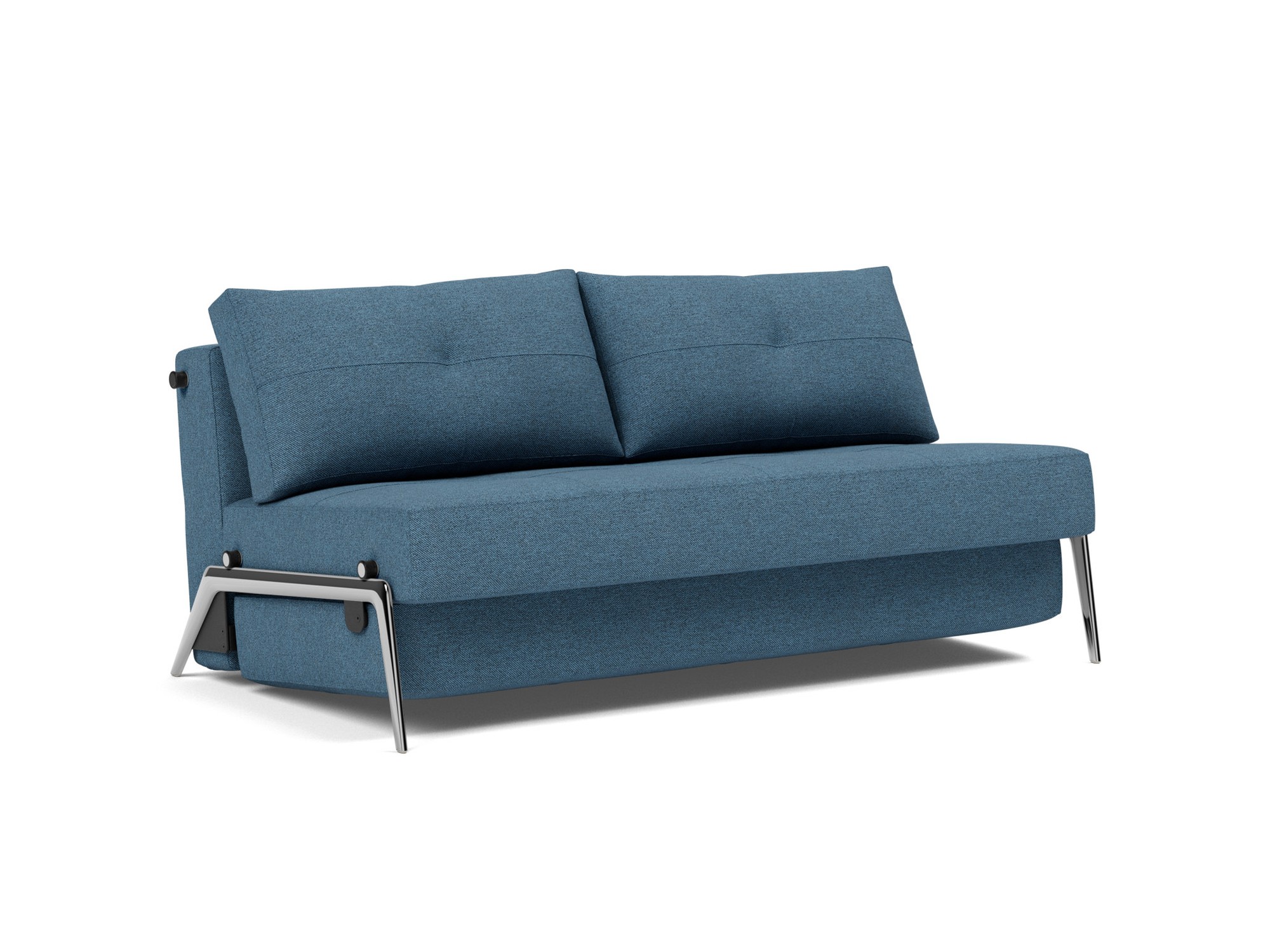 Schlafsofa Cubed 160 Strukturierter Stoff Weda 302-Weda-Blue Beine Aluminium