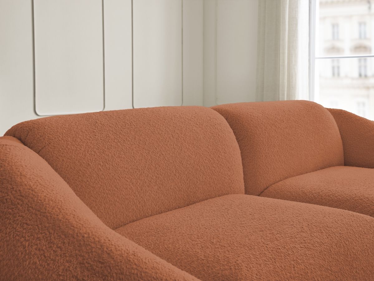 Bobochic Tina Sofa 3-Sitzer Bouclé-Stoff Orange