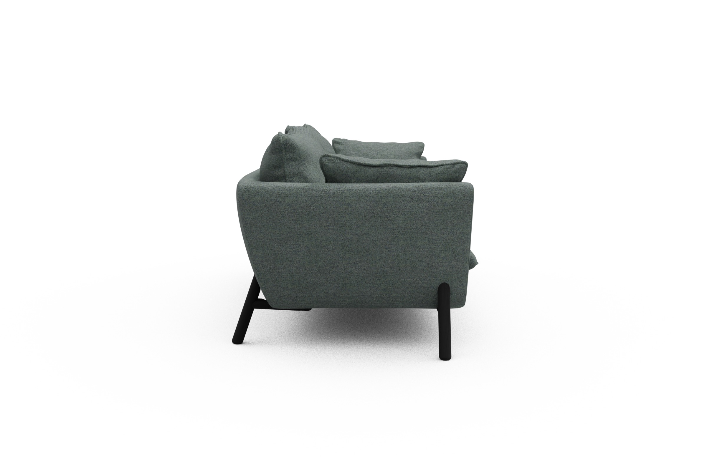 Sofa Emil PREMIUM 3-Sitzer Beinfarbe Eiche Schwarz Carreno-Ice-Blue