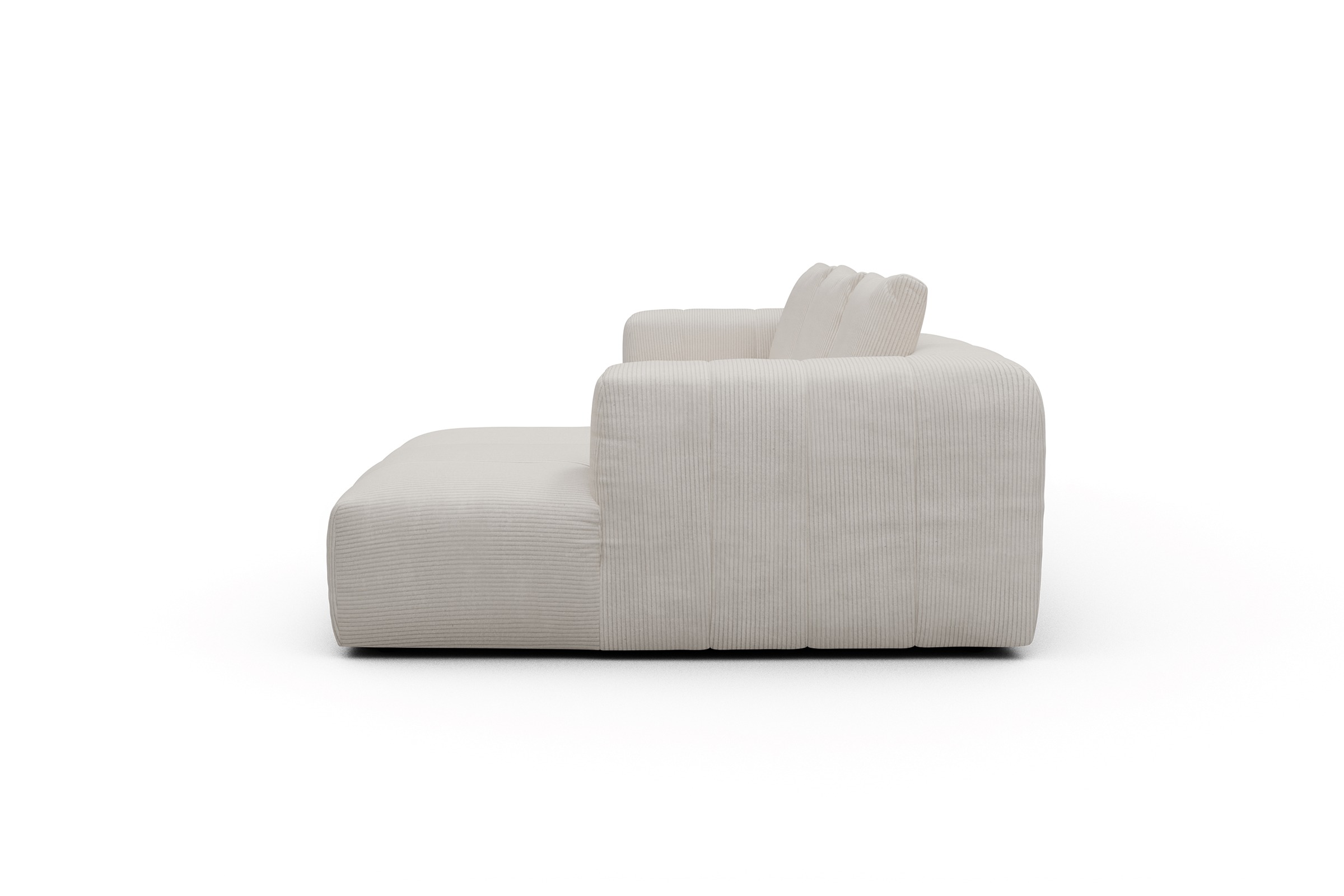Ecksofa Hugo 2,5-Sitzer Armlehne links mit Chaiselongue Corduroy-Ivory