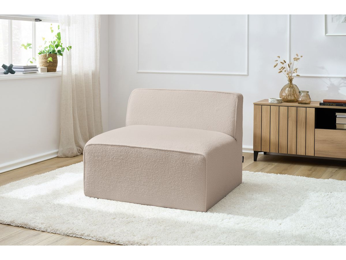 Bobochic Megeve Sofamodul 1-Sitzer Bouclé-Stoff Beige