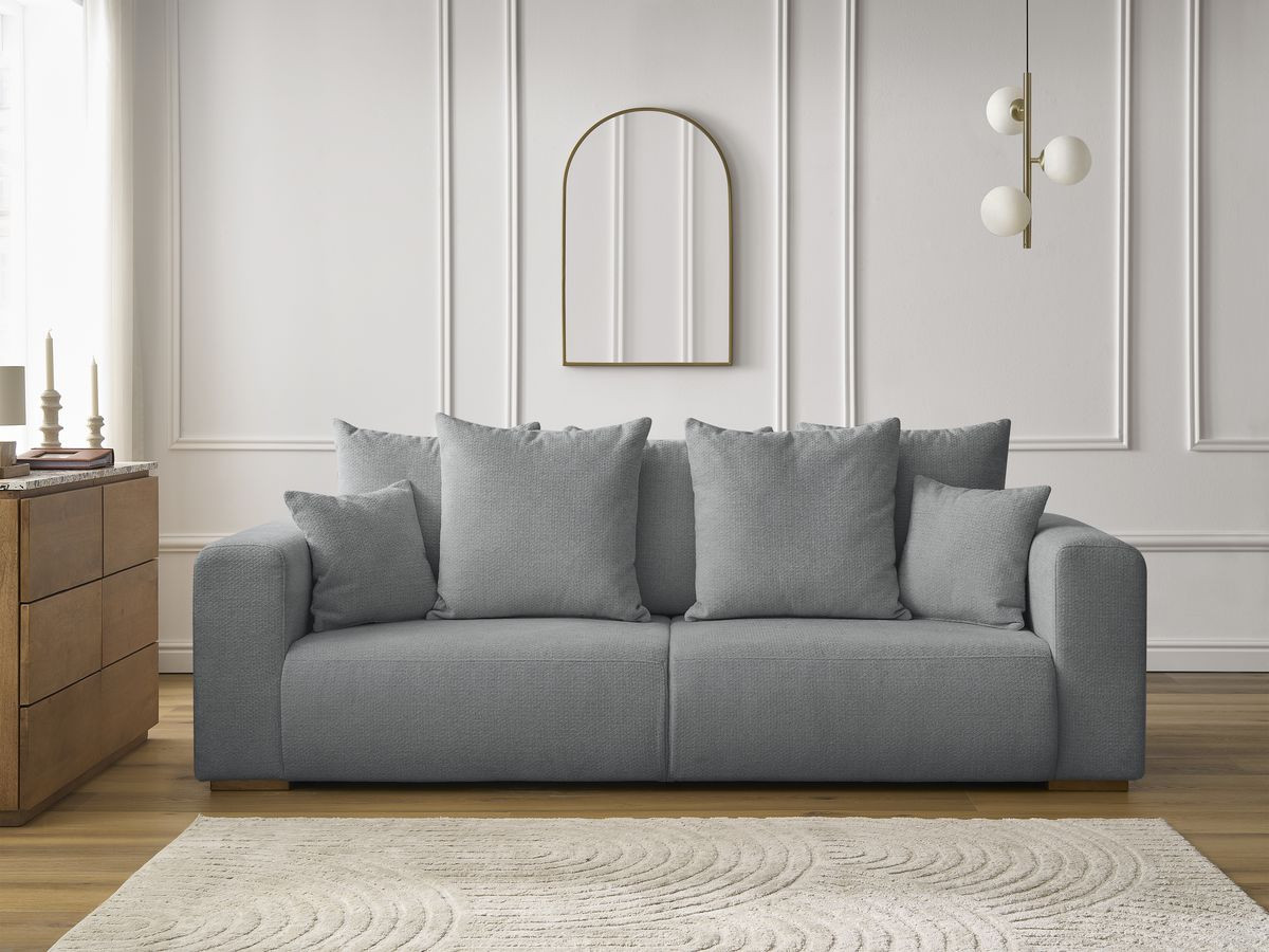 Bobochic Sidonie Sofa 3-Sitzer Melange-Stoff Dunkelgrau