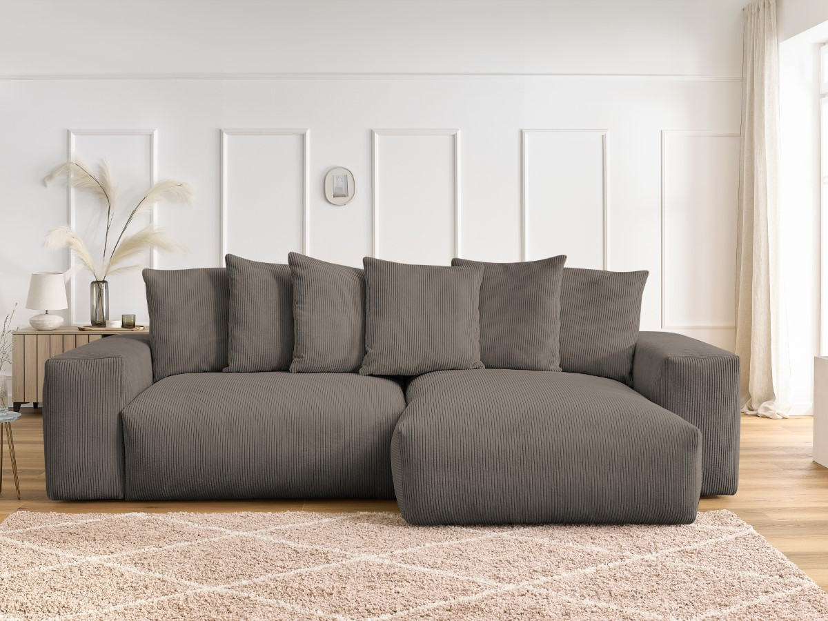 Bobochic Voltaire Ecksofa 310 × 174 cm Cordsamt Taupe