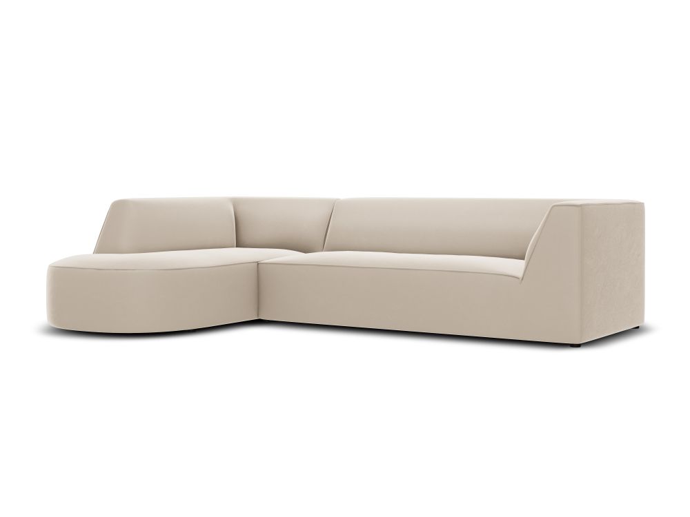 Cosmopolitan Design Ecksofa Siena 4-Sitzer abgerundet Samt Salvador Beige Links