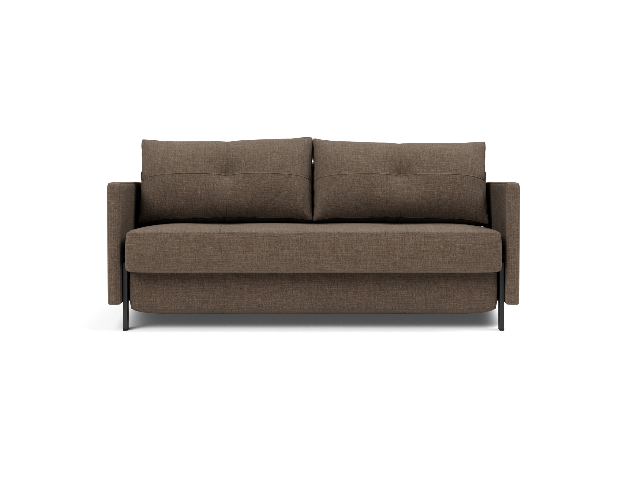 Schlafsofa Cubed mit Armlehnen 160 Chenille Esina 411-Cedar-Brown