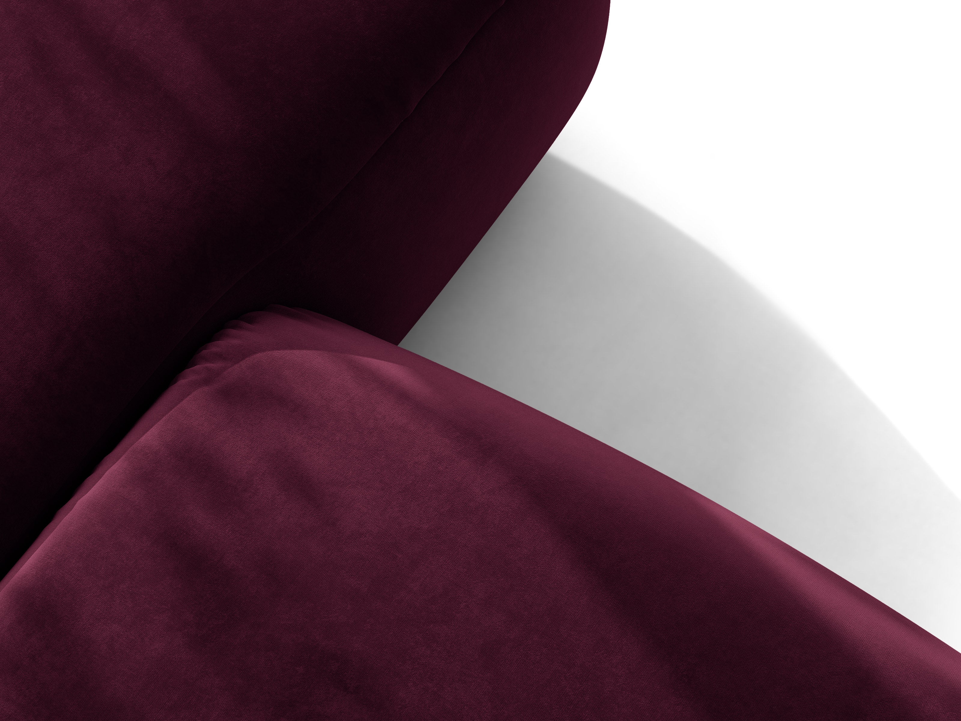 Micadoni Ophelia Ecksofa 289 cm Links Samt Venus Burgundfarben