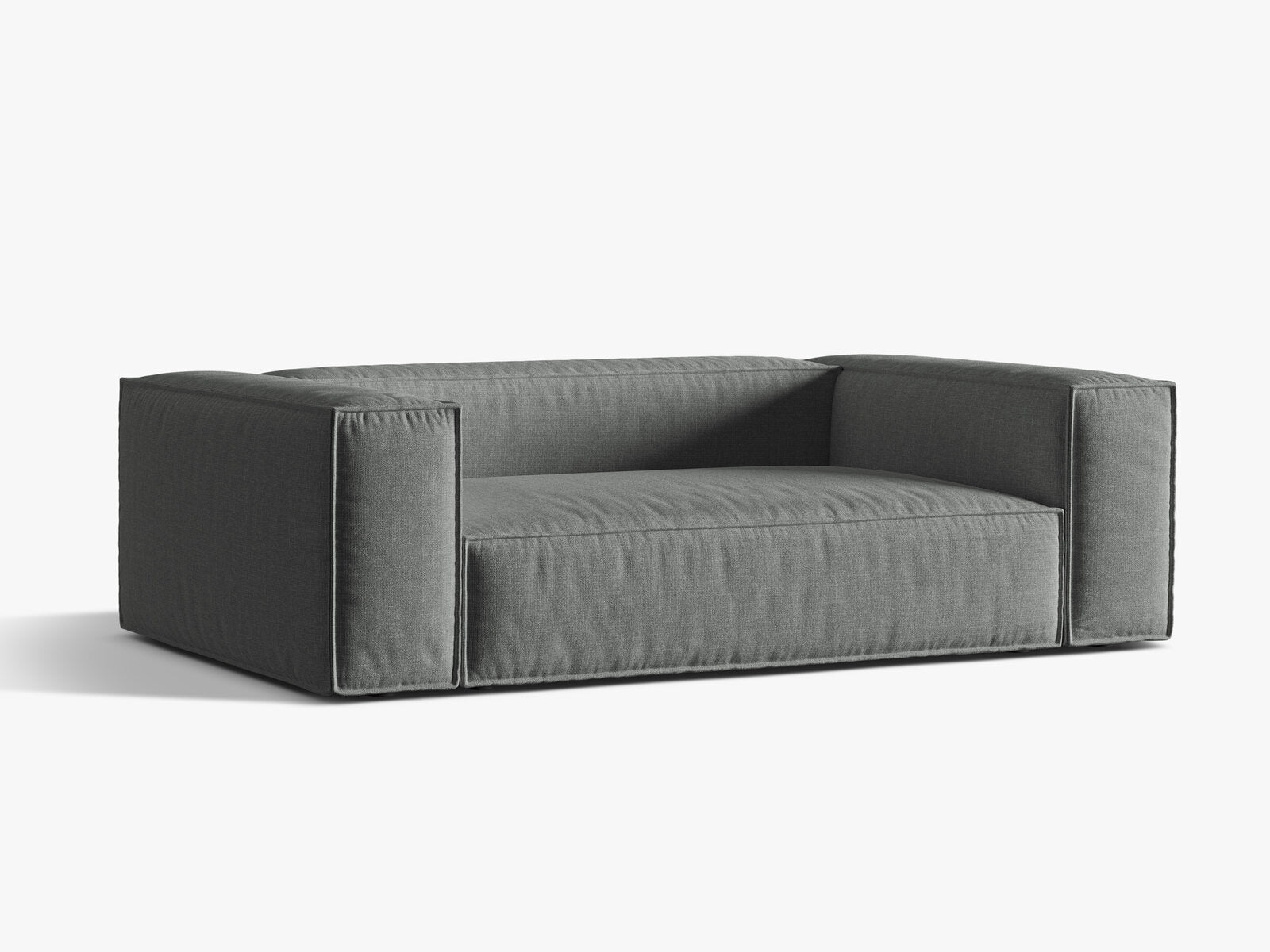 Micadoni Sofa Nuria 3-Sitzer Strukturierter Stoff Grau