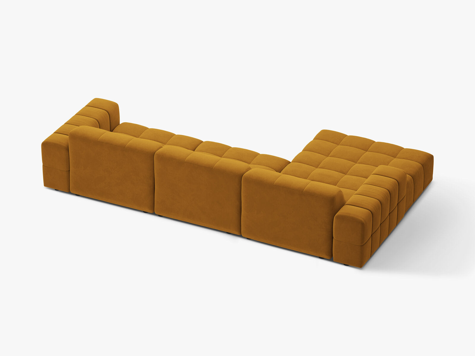 Micadoni Ecksofa Jennifer 4-Sitzer Links Samt Bluvel Gelb