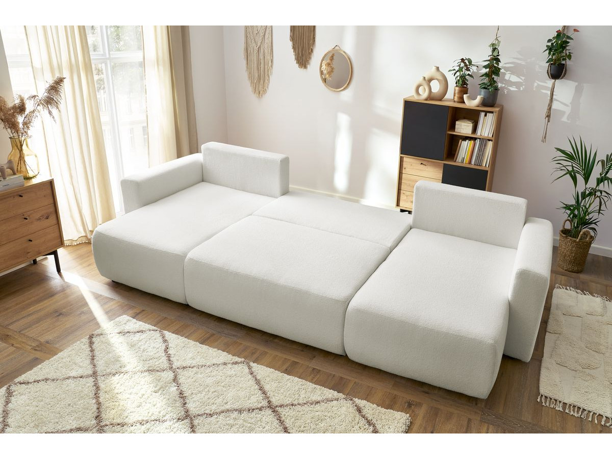 Bobochic Envy Wohnlandschaft Bouclé-Stoff Weiß