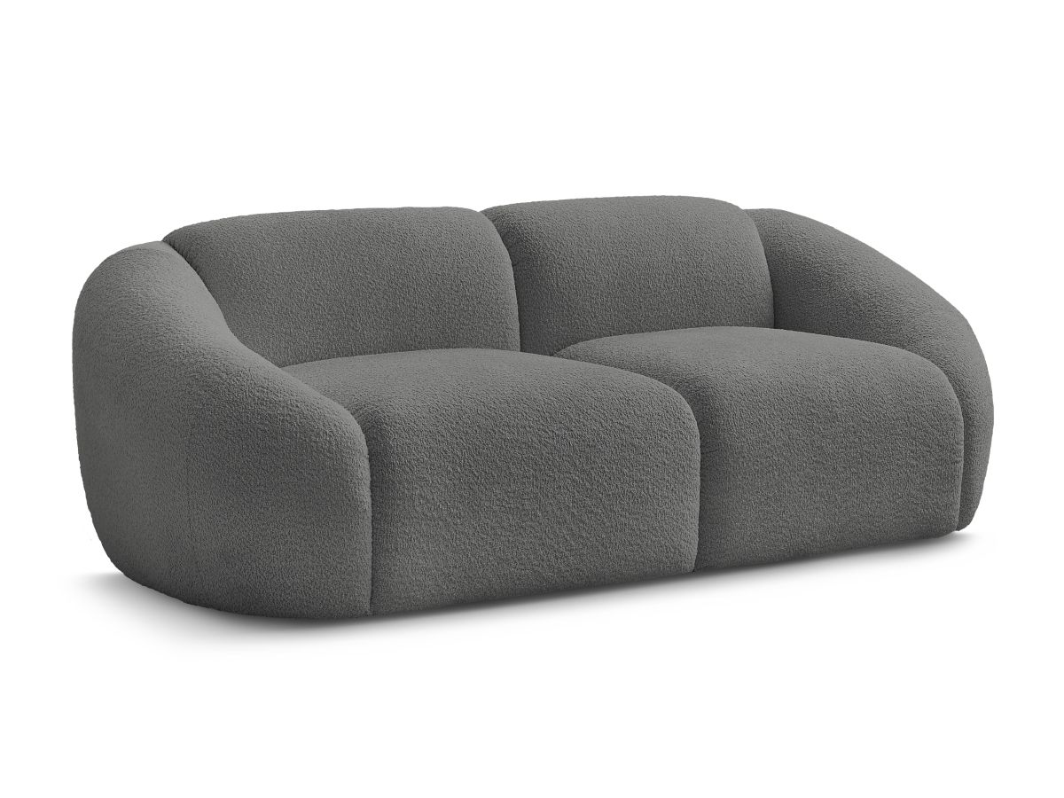 Bobochic Tina Sofa 2-Sitzer Bouclé-Stoff Dunkelgrau
