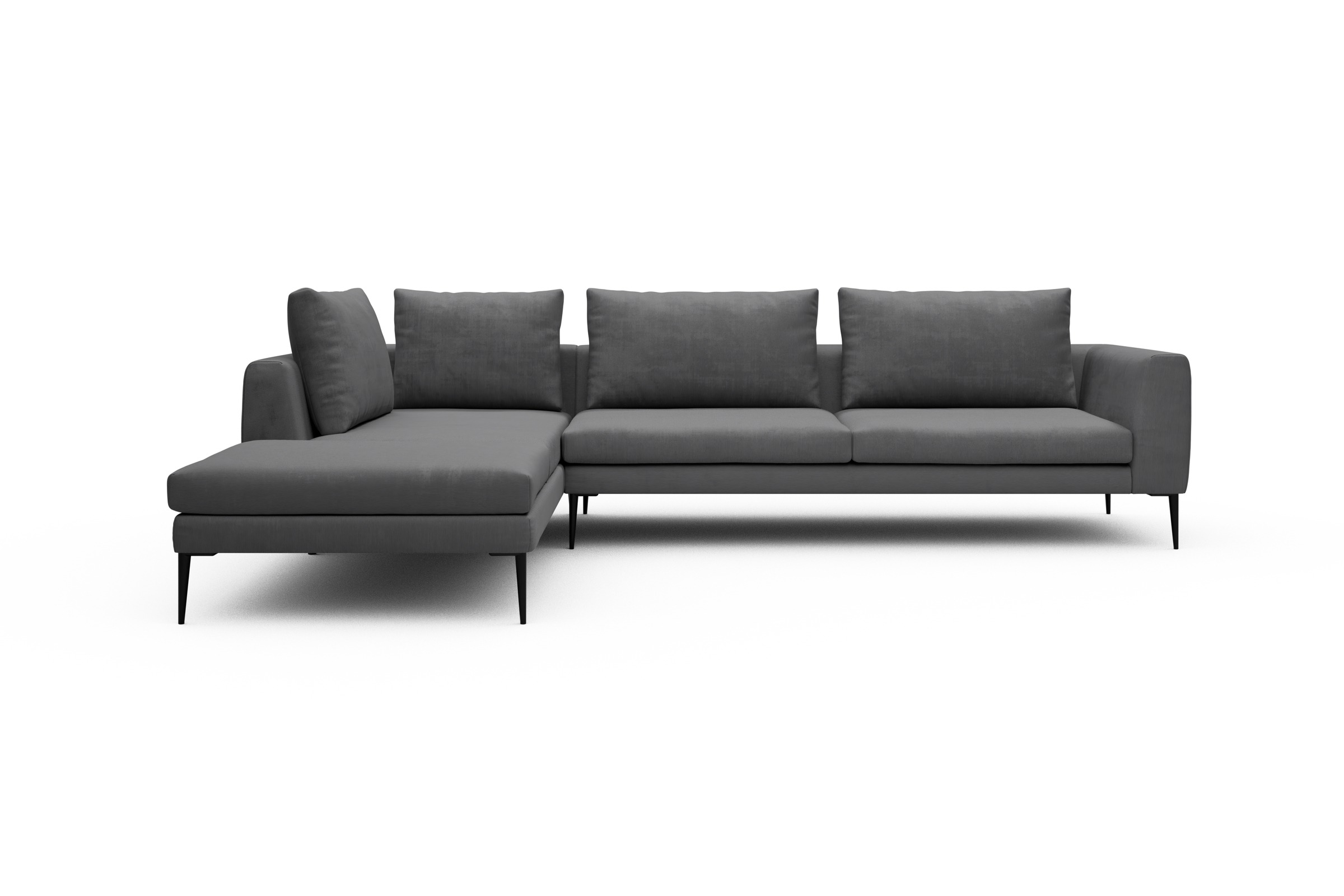 Skandi Home Ecksofa Paul Relax-Ecke rechts mit 3-Sitzer Cordufine-Grey moebelfaktor