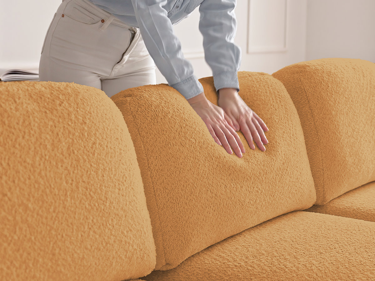 Bobochic Montaigne Wohnlandschaft Bouclé-Stoff Gelb Ecke rechts