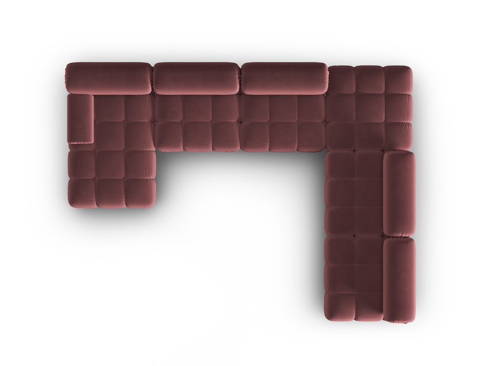 Cosmopolitan Design Modulares Panoramasofa Cortina 7-Sitzer Samt Bluvel Rosa Rechts
