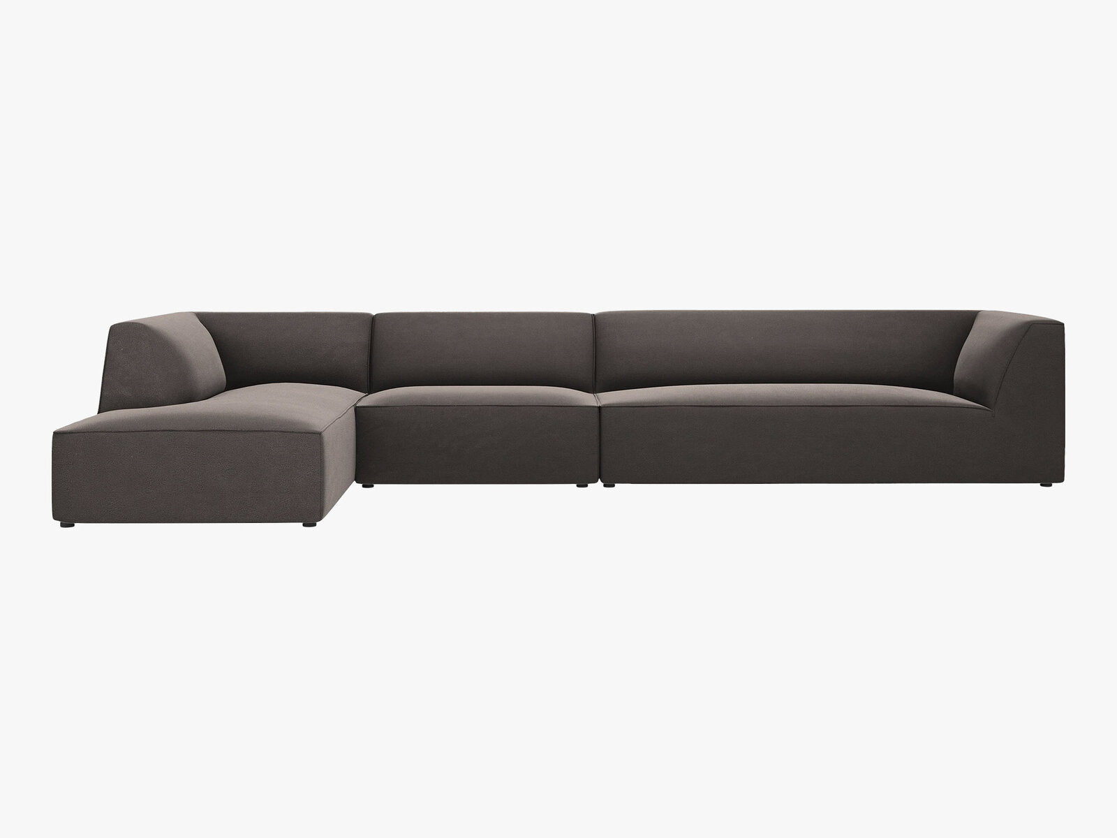 Micadoni Ecksofa Ruby 5-Sitzer Links Samt Salvador Dunkelgrau