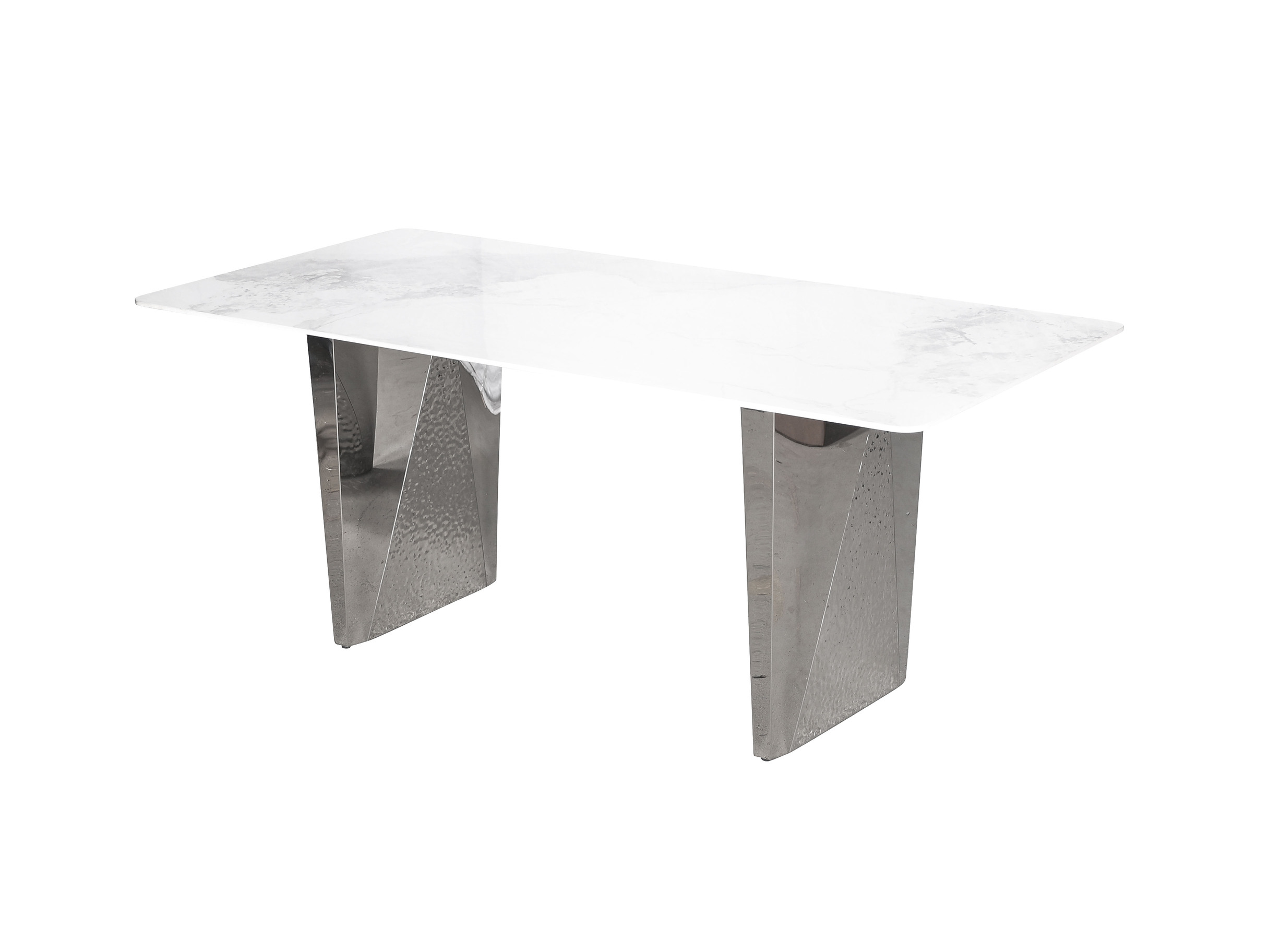 Livin Hill Esstisch 200cm Modig Silberne Beine, weiße Tischplatte M33