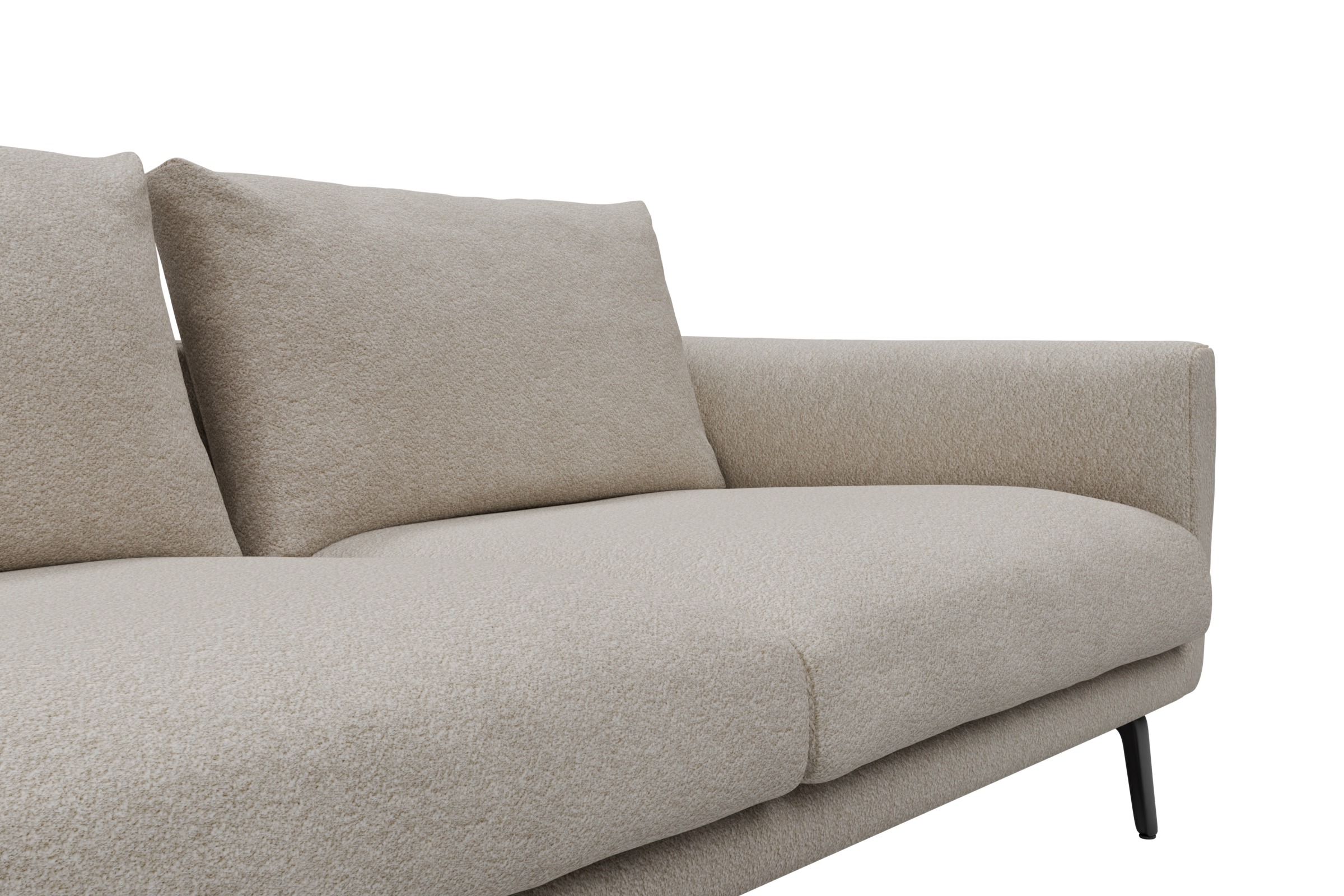 Ecksofa Karl Chaiselongue links mit 2,5-Sitzer Aivi-Lace-Beige