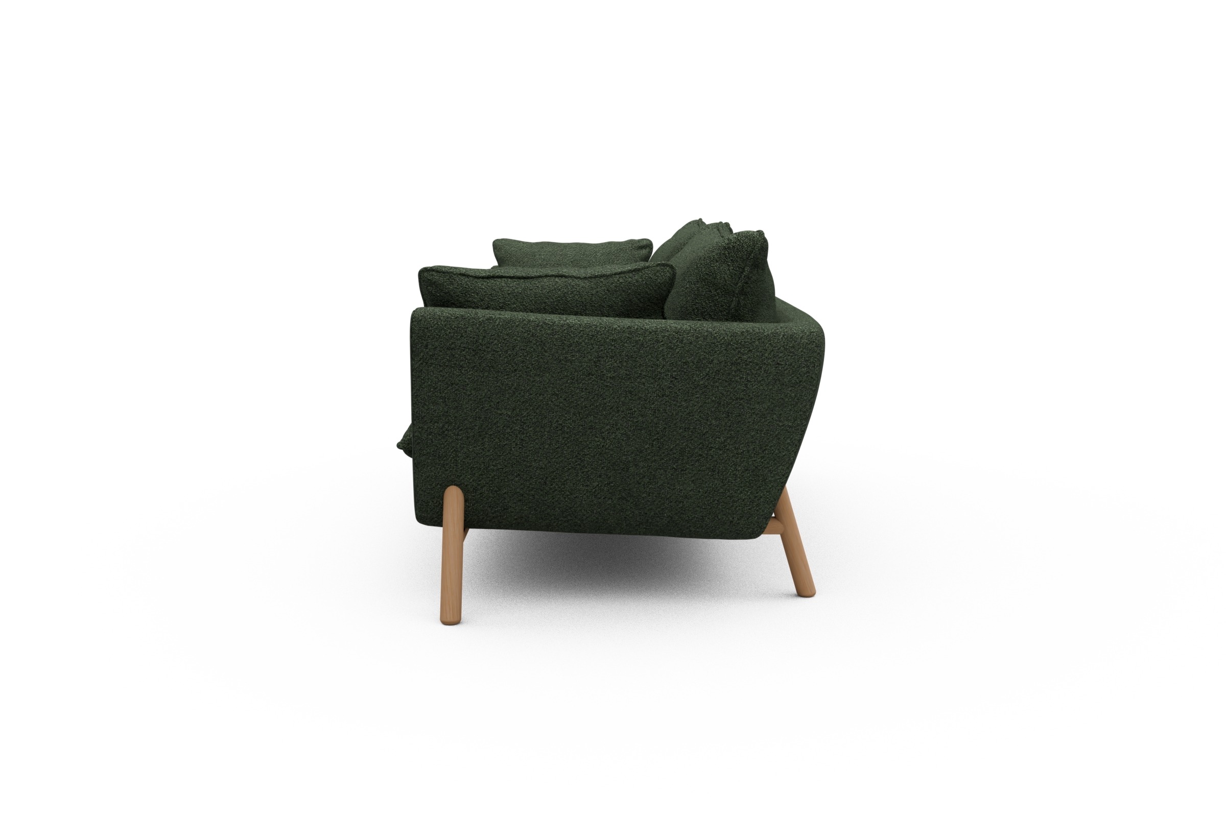 Sofa Emil PREMIUM 3-Sitzer Beinfarbe Eiche Natur Vanora-Deep-Green