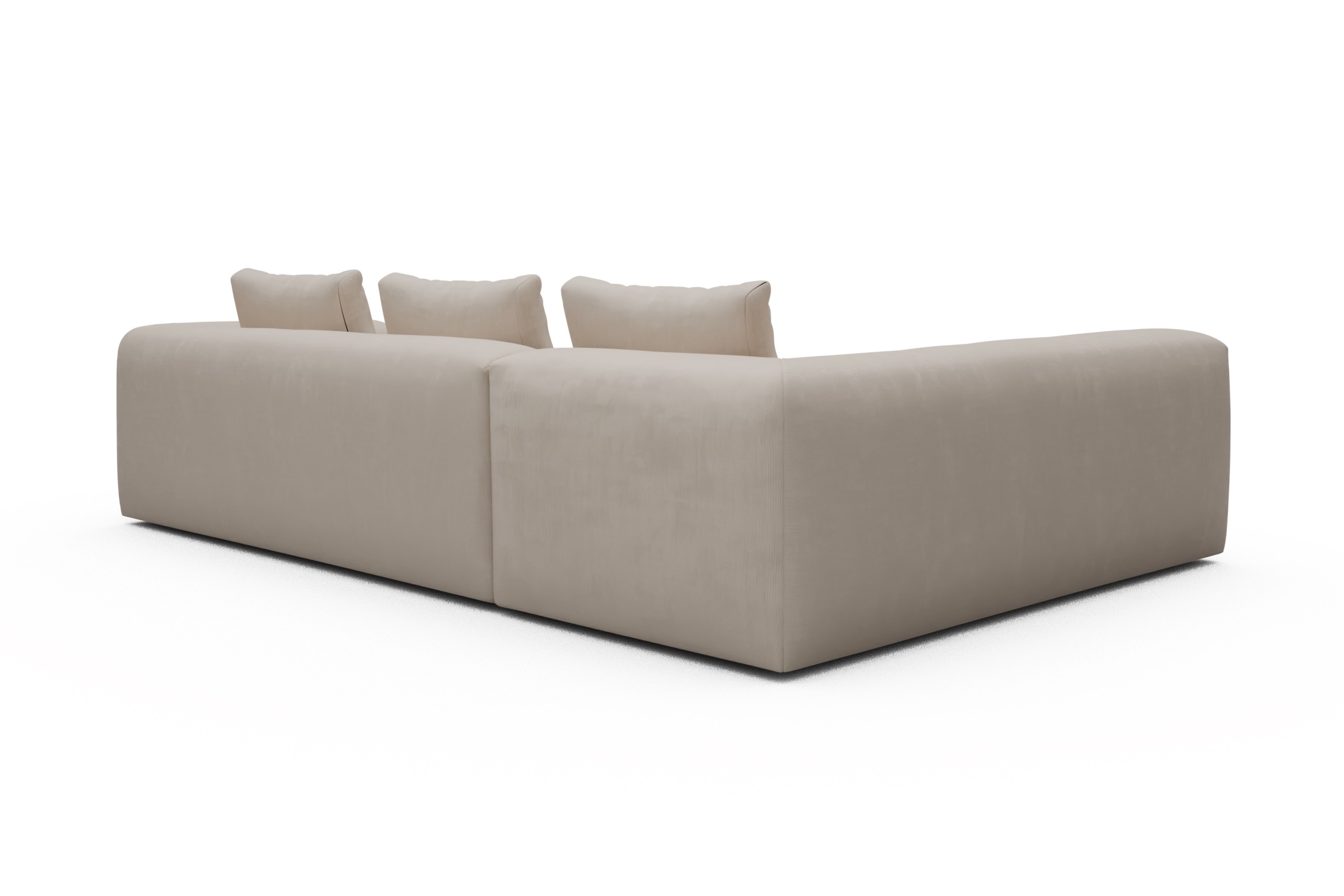 Ecksofa Fred 2x 2,5-Sitzer links offen Cordufine-Off-White