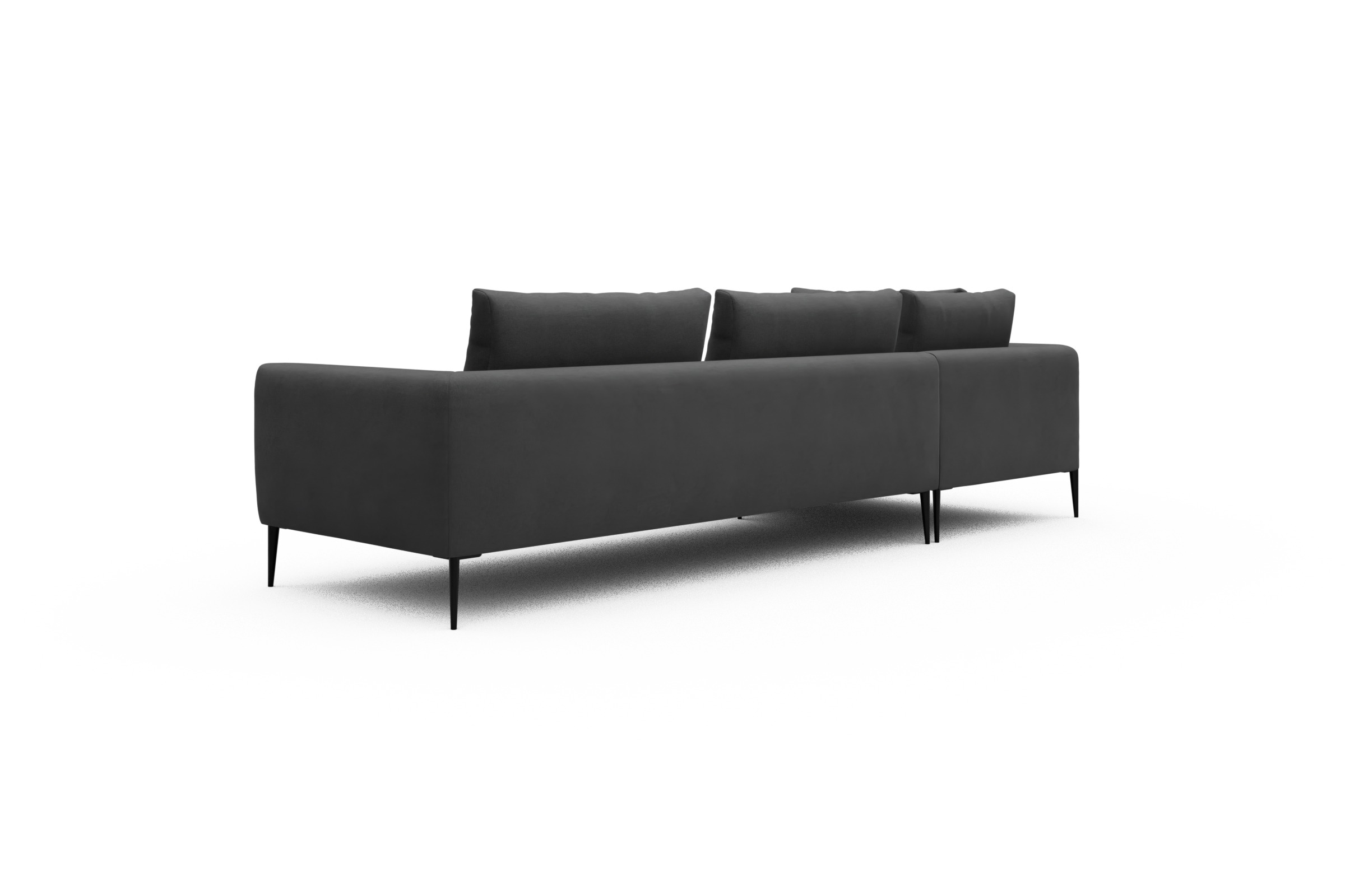Ecksofa Paul Relax-Ecke rechts mit 3-Sitzer Satya-Zinc