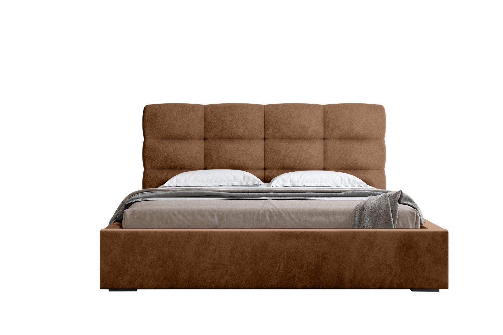 Polsterbett Navo Samtstoff 180x200 mit Metallrahmen Macau Terra