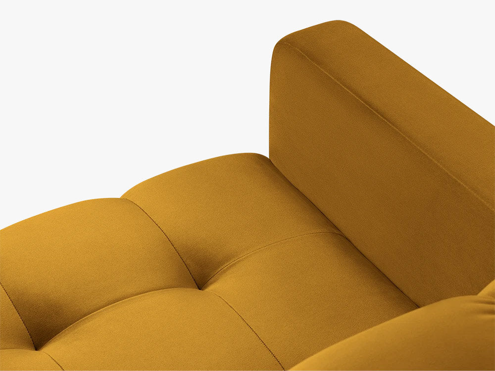 Micadoni Sofa Mamaia 3-Sitzer Samt Bluvel Gelb schwarze Beine
