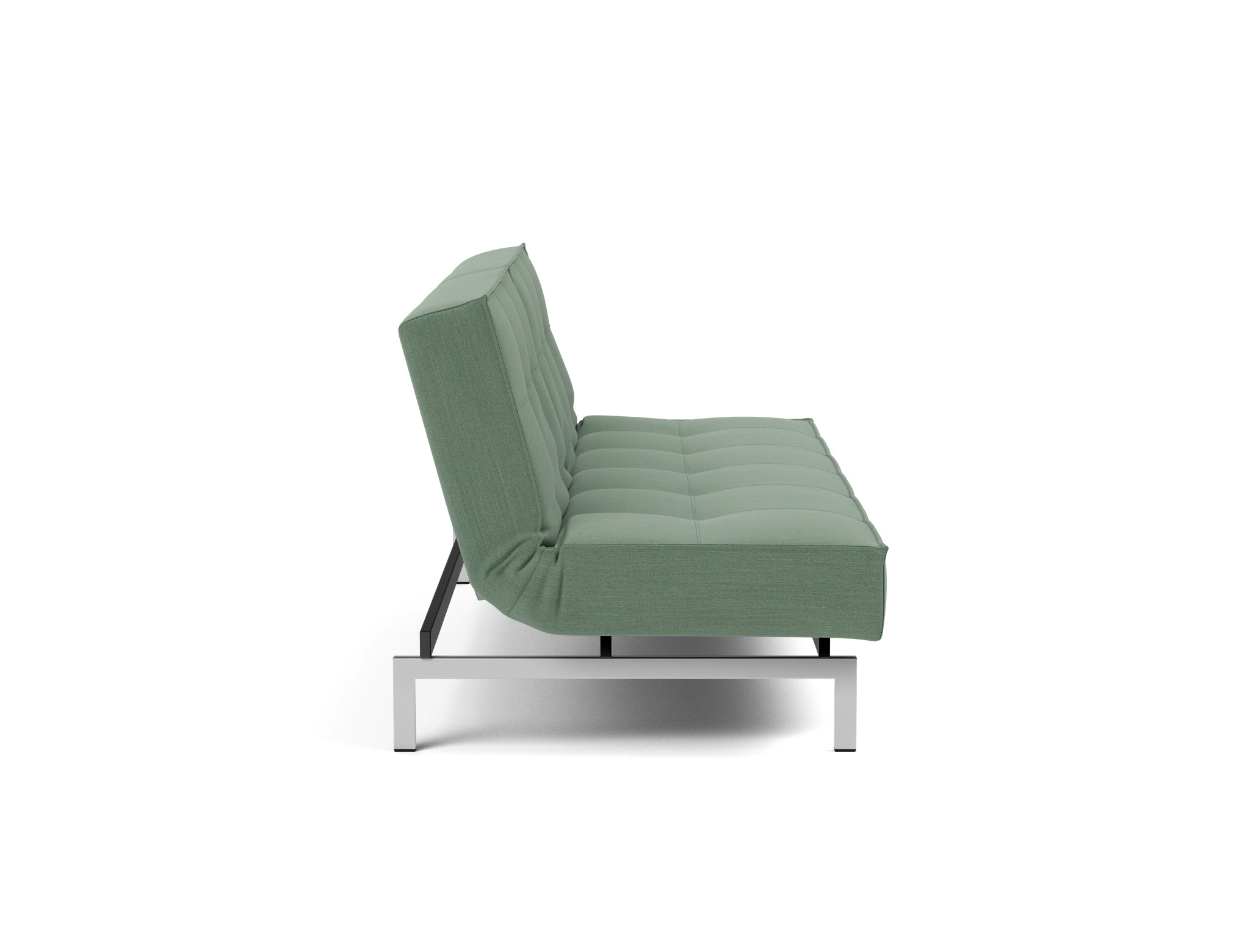 Schlafsofa Splitback Flachgewebe Elegance 518-Green Beine Chrom