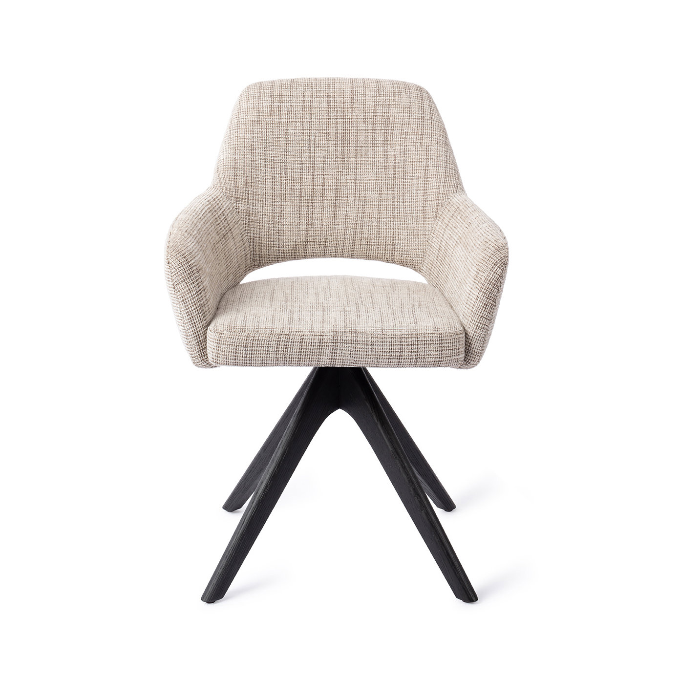 Jesper Home Esszimmerstuhl Yanai Caramel Grid Revolve Eiche Schwarz
